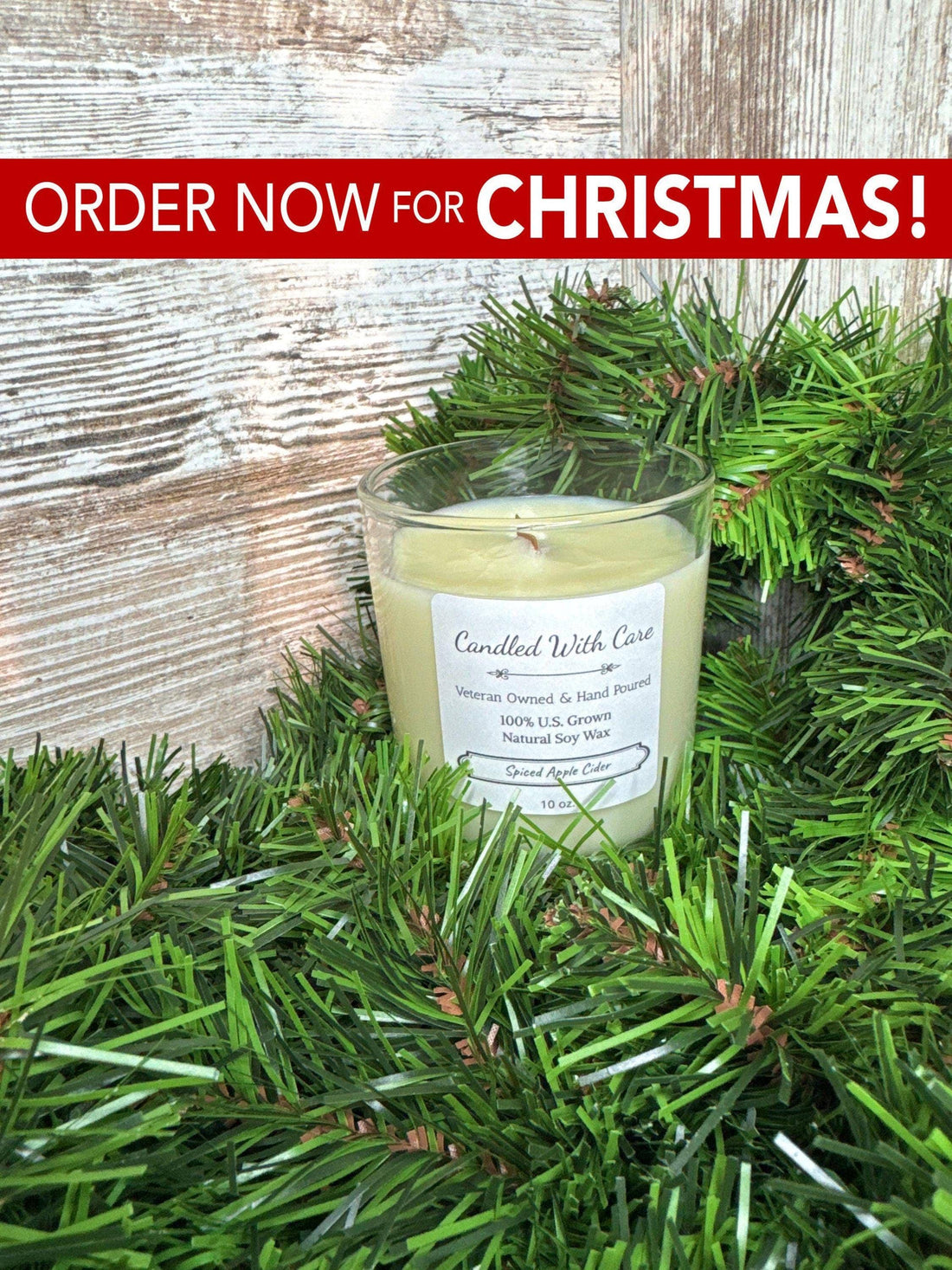 Spiced Apple Cider Soy Wax Candle with Wood Wick: 16 oz.