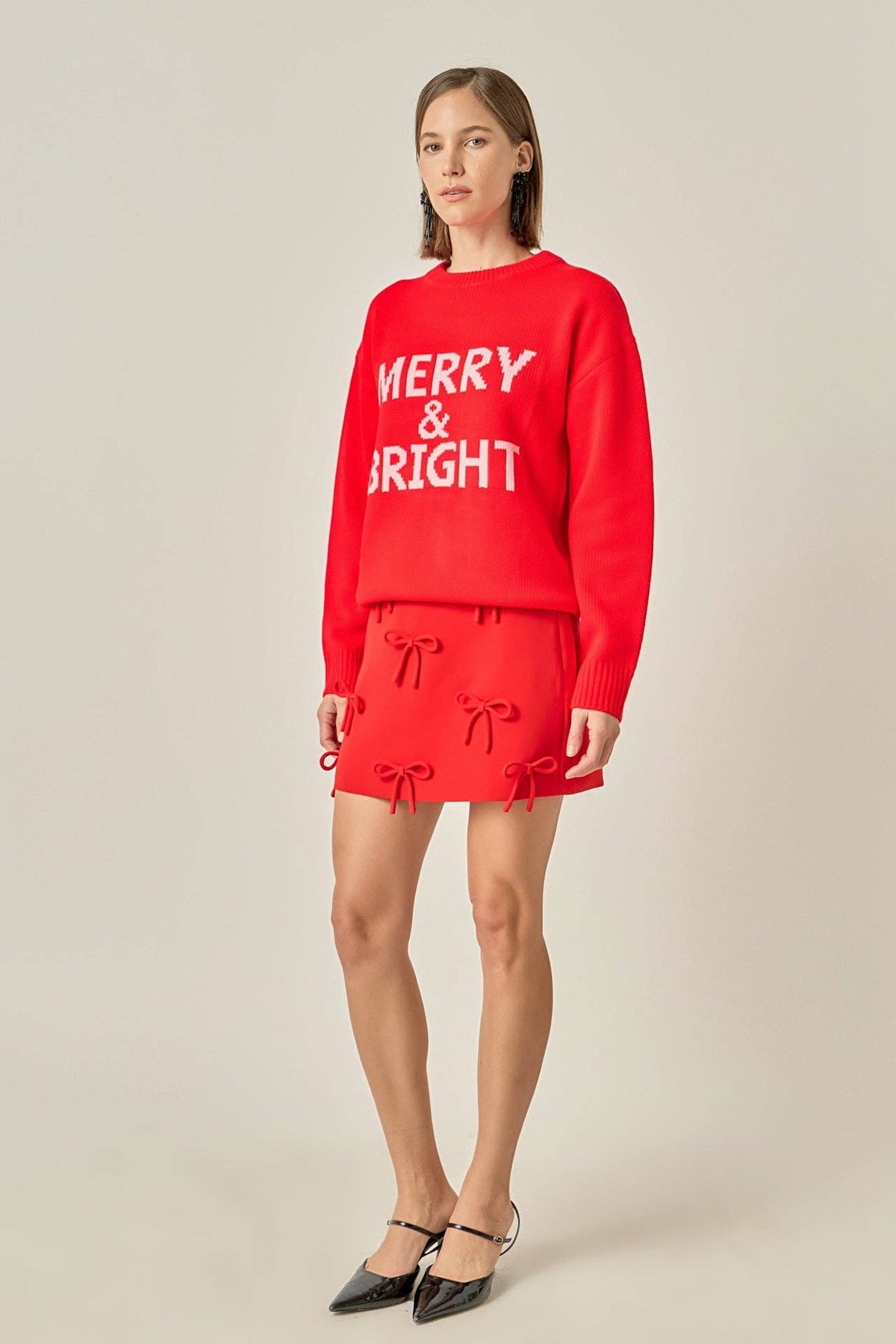 English Laundry Sweater: RED / MERRY & BRIGHT
