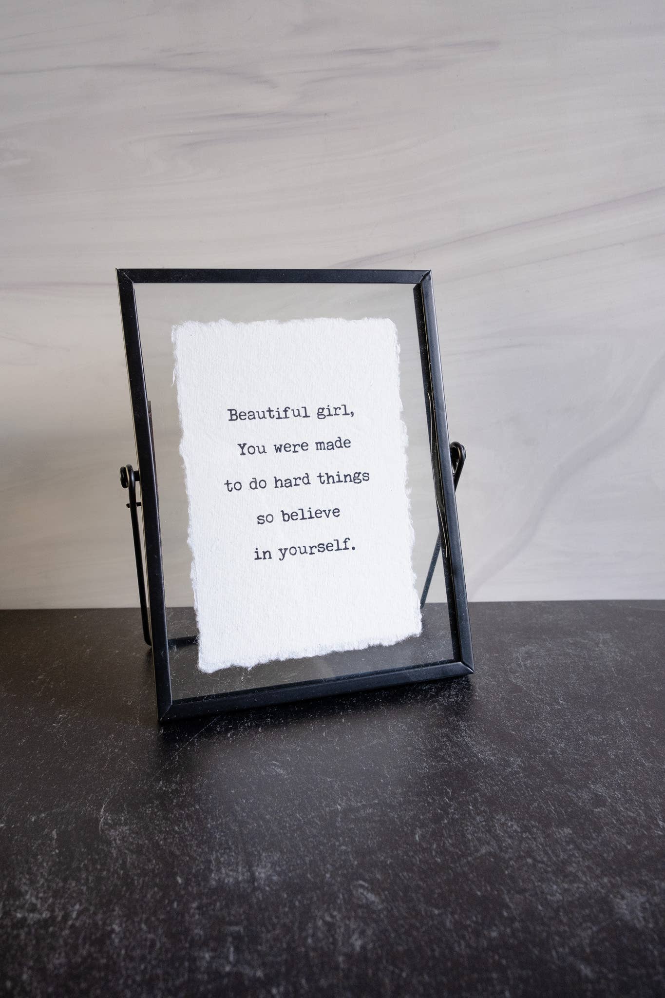 C.S. Lewis Quote | Vintage Linen Print Floating Frame: Sometimes fear does not subside- by Hart Design Co