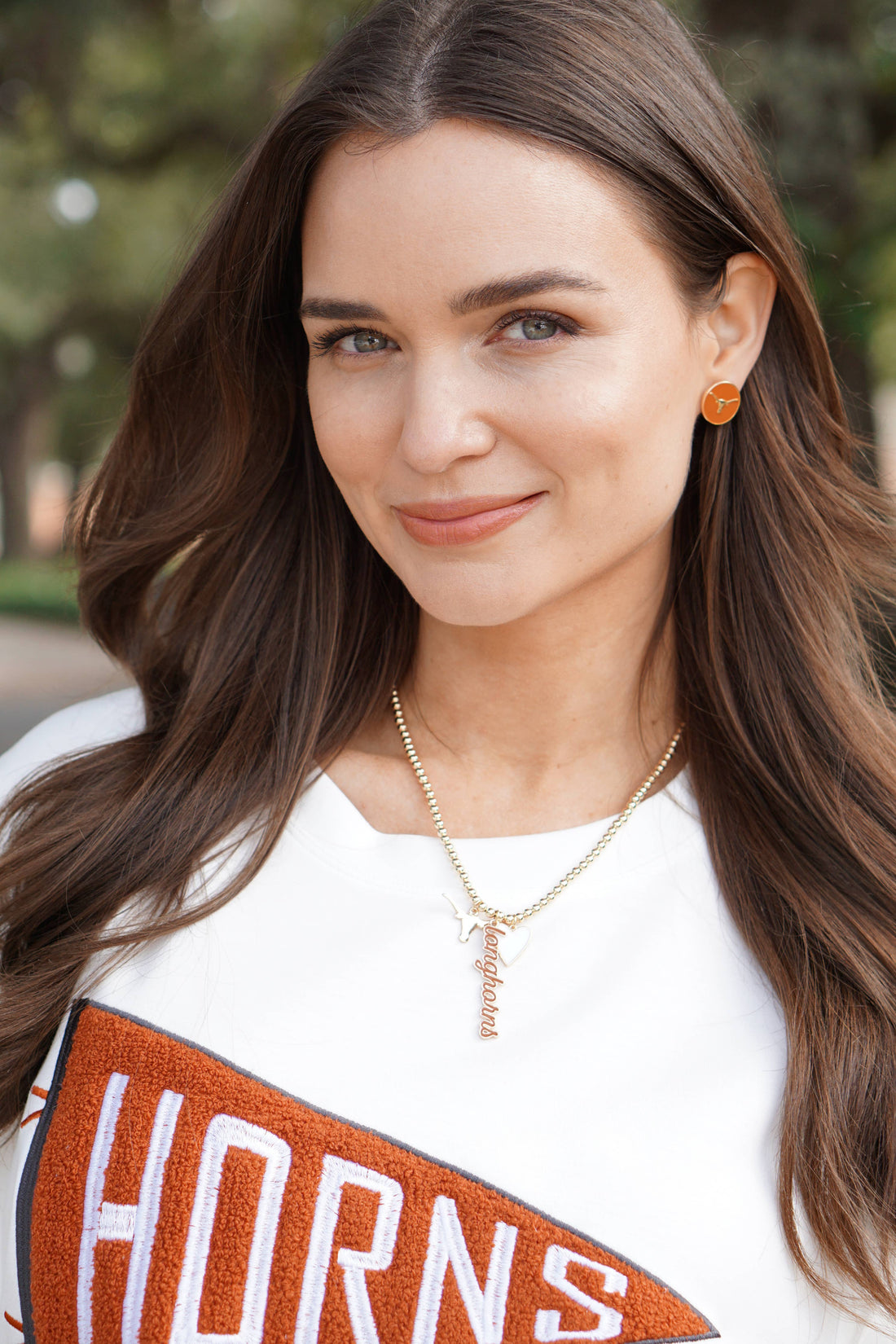 Texas Longhorns Logo Circle Stud Earrings