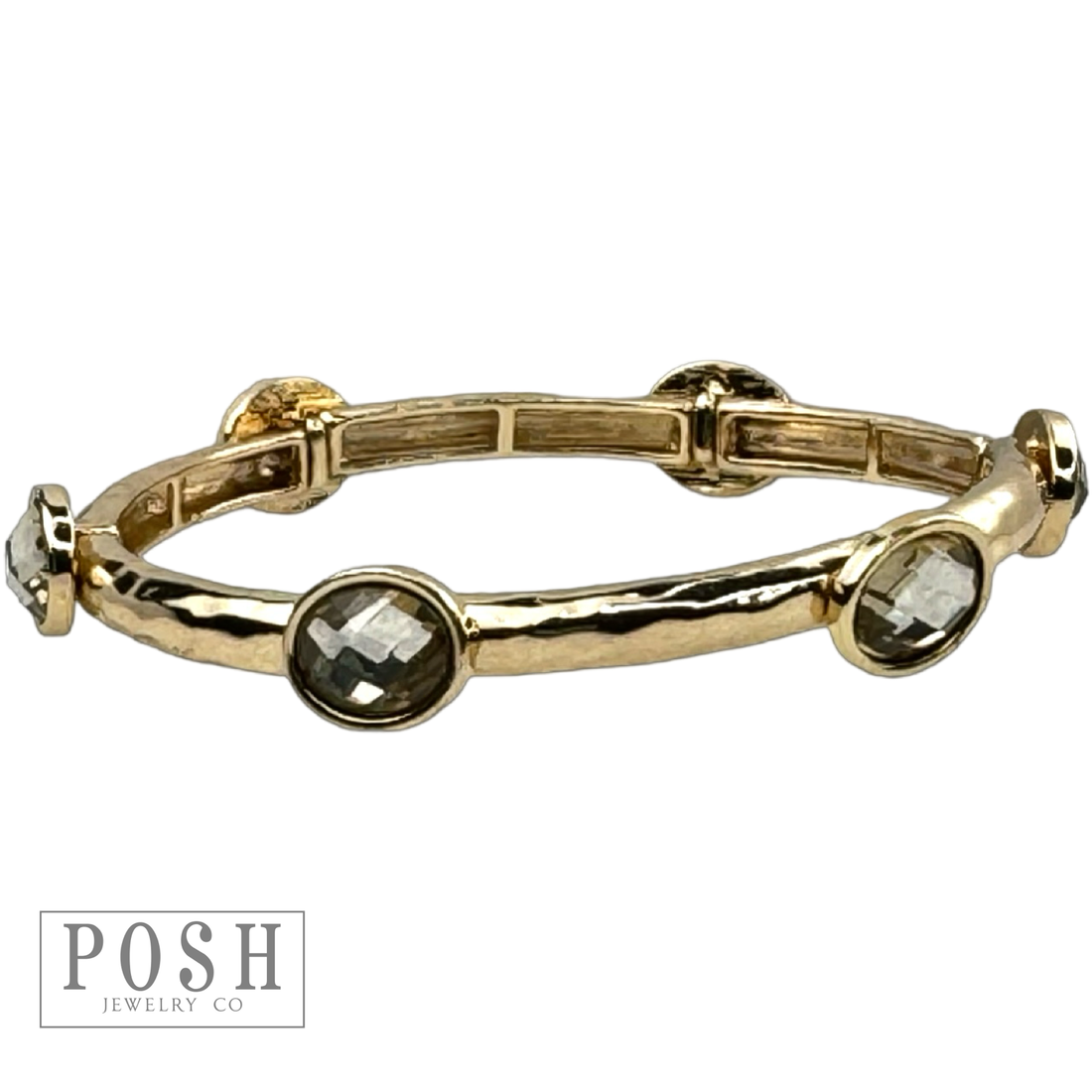 Faceted oval crystal bracelet: Champagne