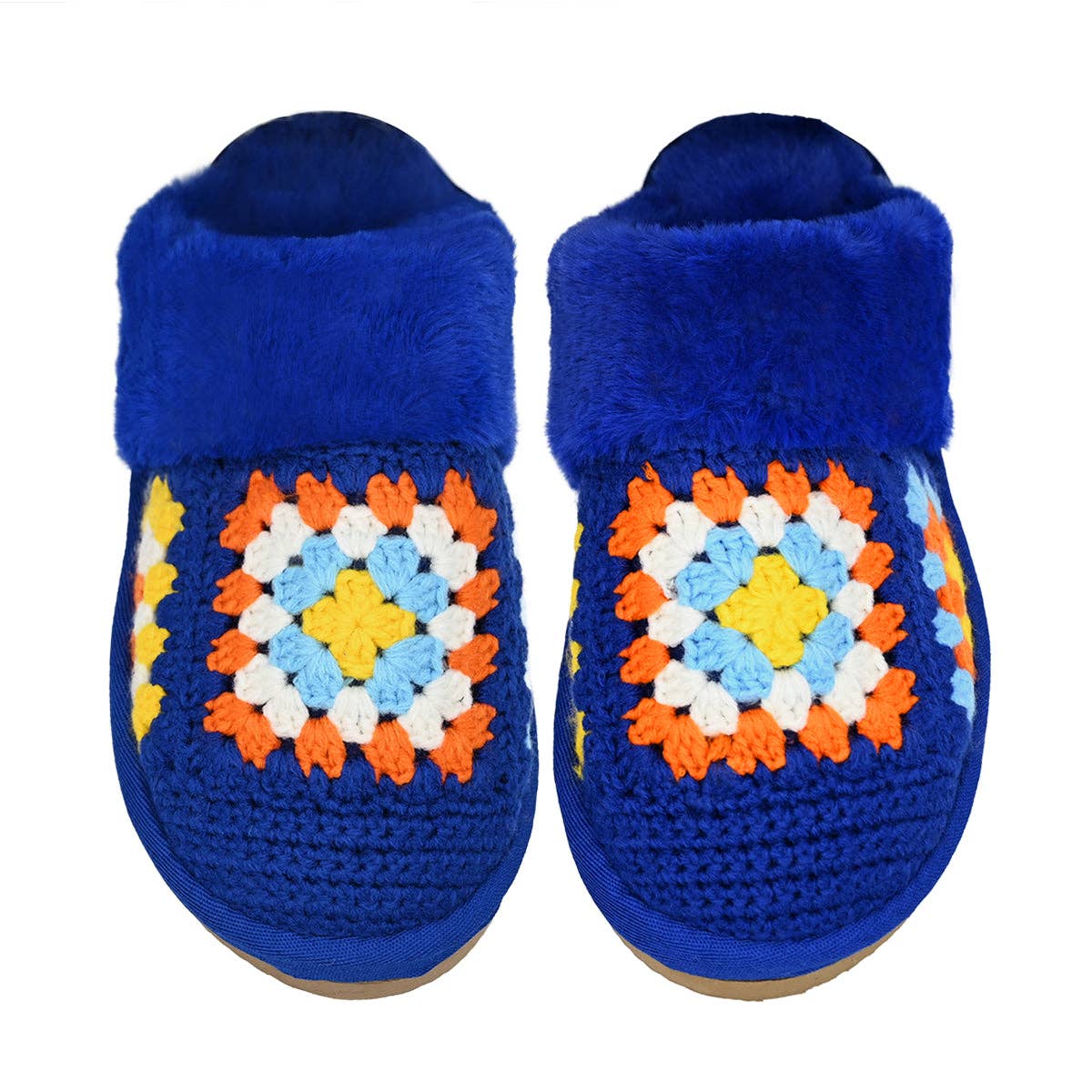 Handmade Crochet C.C Slippers SPE7393: Purple / SM/MD