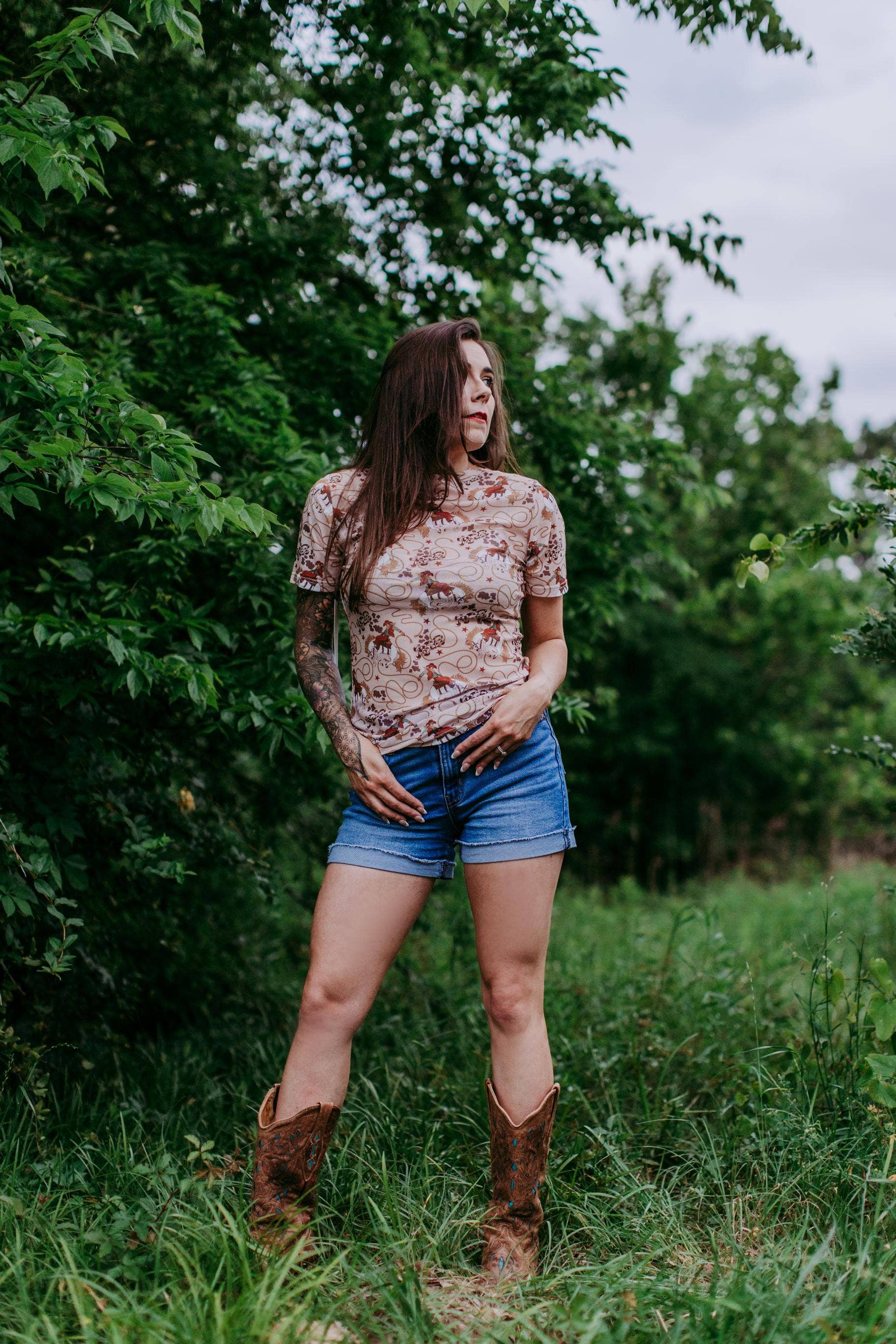 MK325 Rodeo Short Sleeve Mesh Top - Neutral: