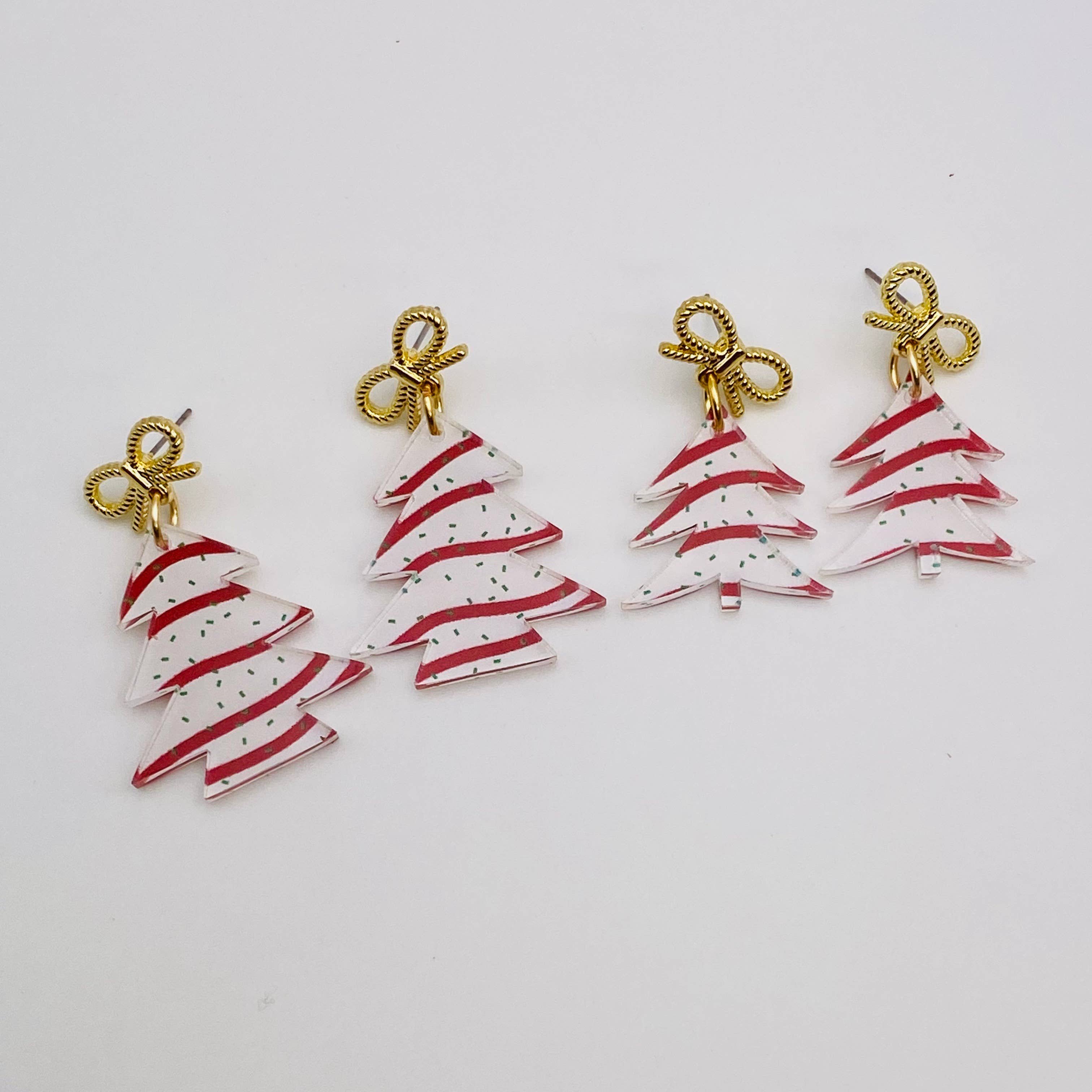 Christmas Cake Festive Acrylic Earrings: Small 1.25"