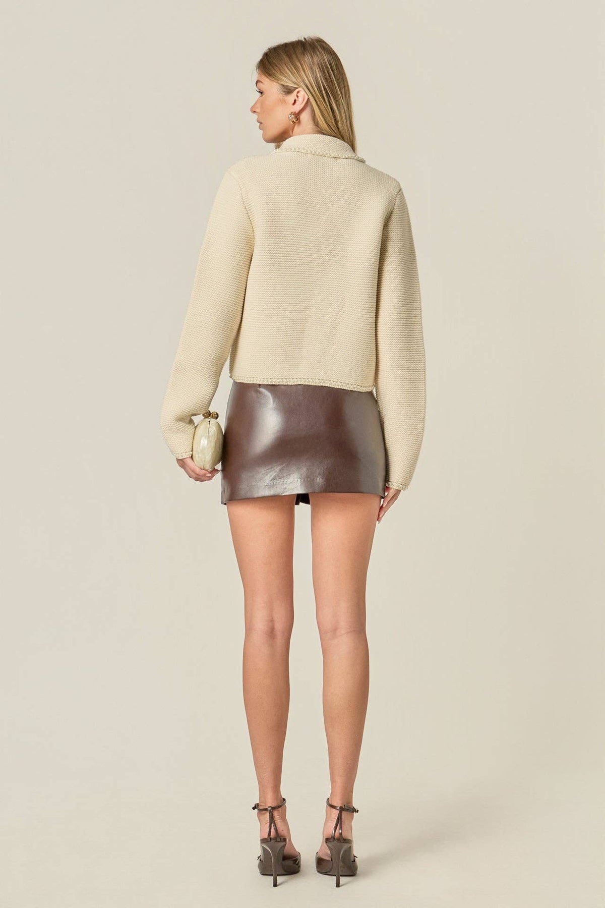 Pearl Knit Cardigan: IVORY / S