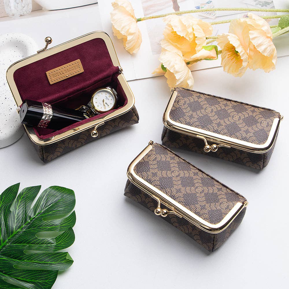 5125 Canvas & Leather Jewelry Case: Coffee