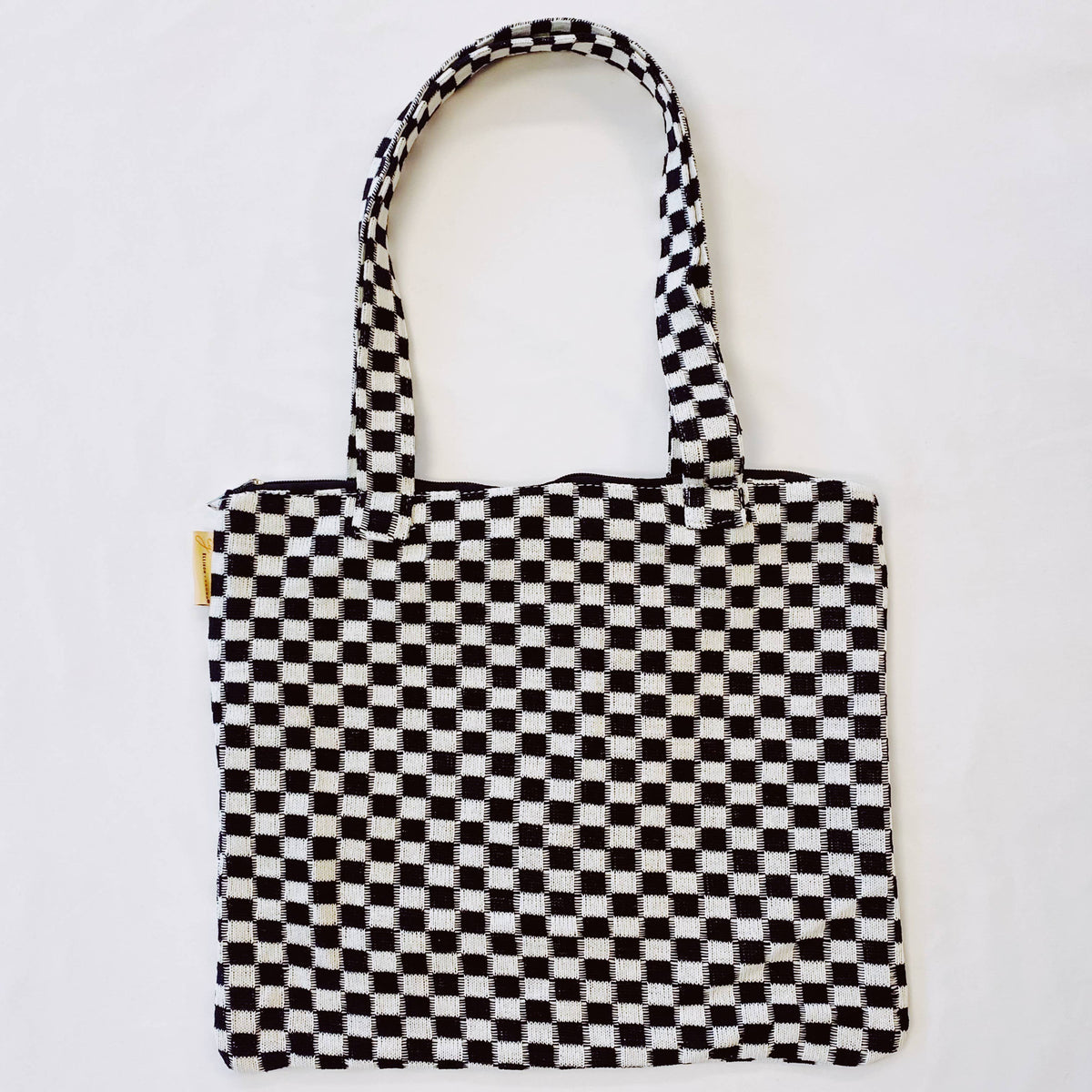 Check Yourself Zipped Tote Bag: Pink