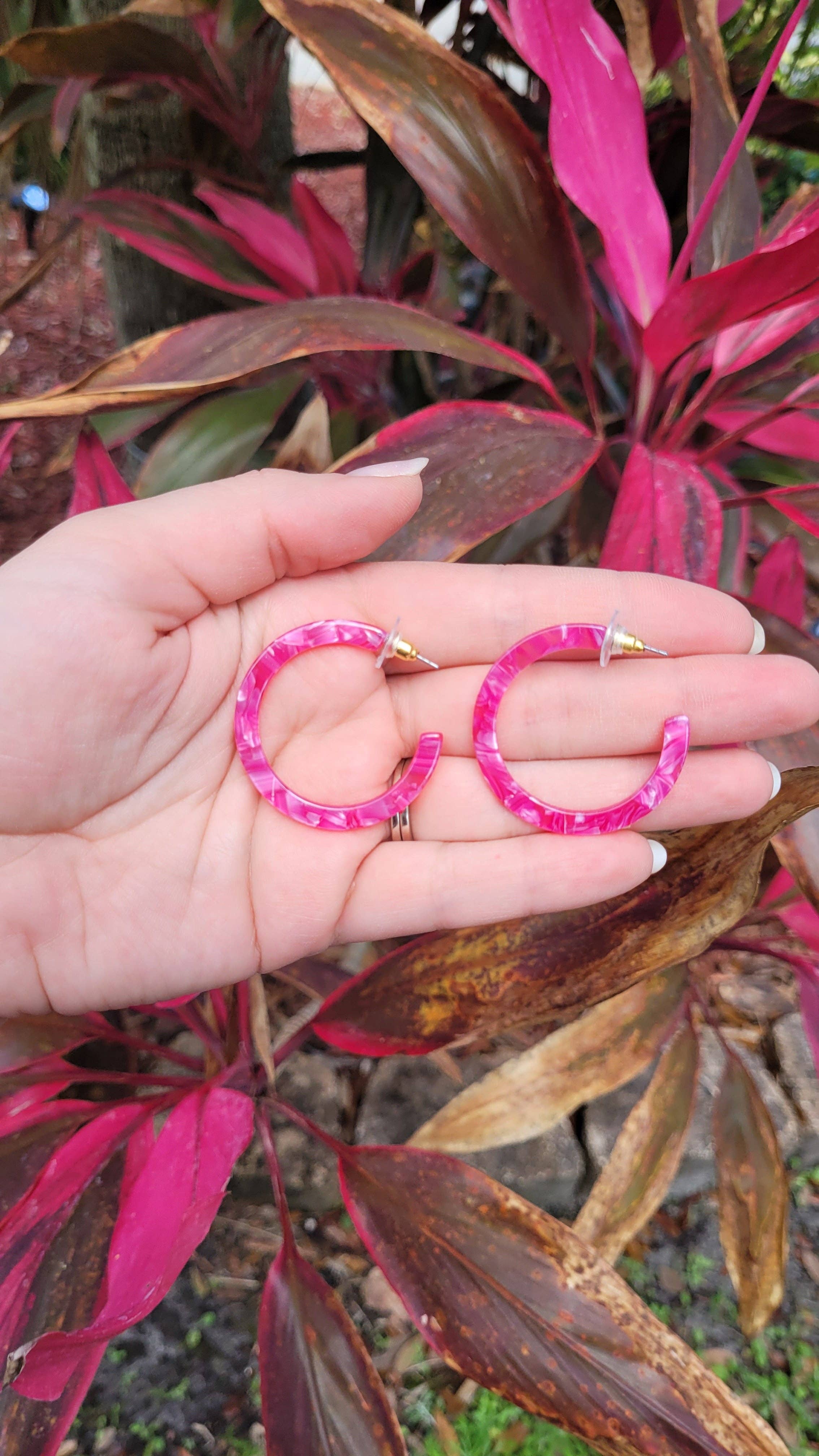 Camy Hoops - Raspberry // Earrings, Jewelry, Gifts
