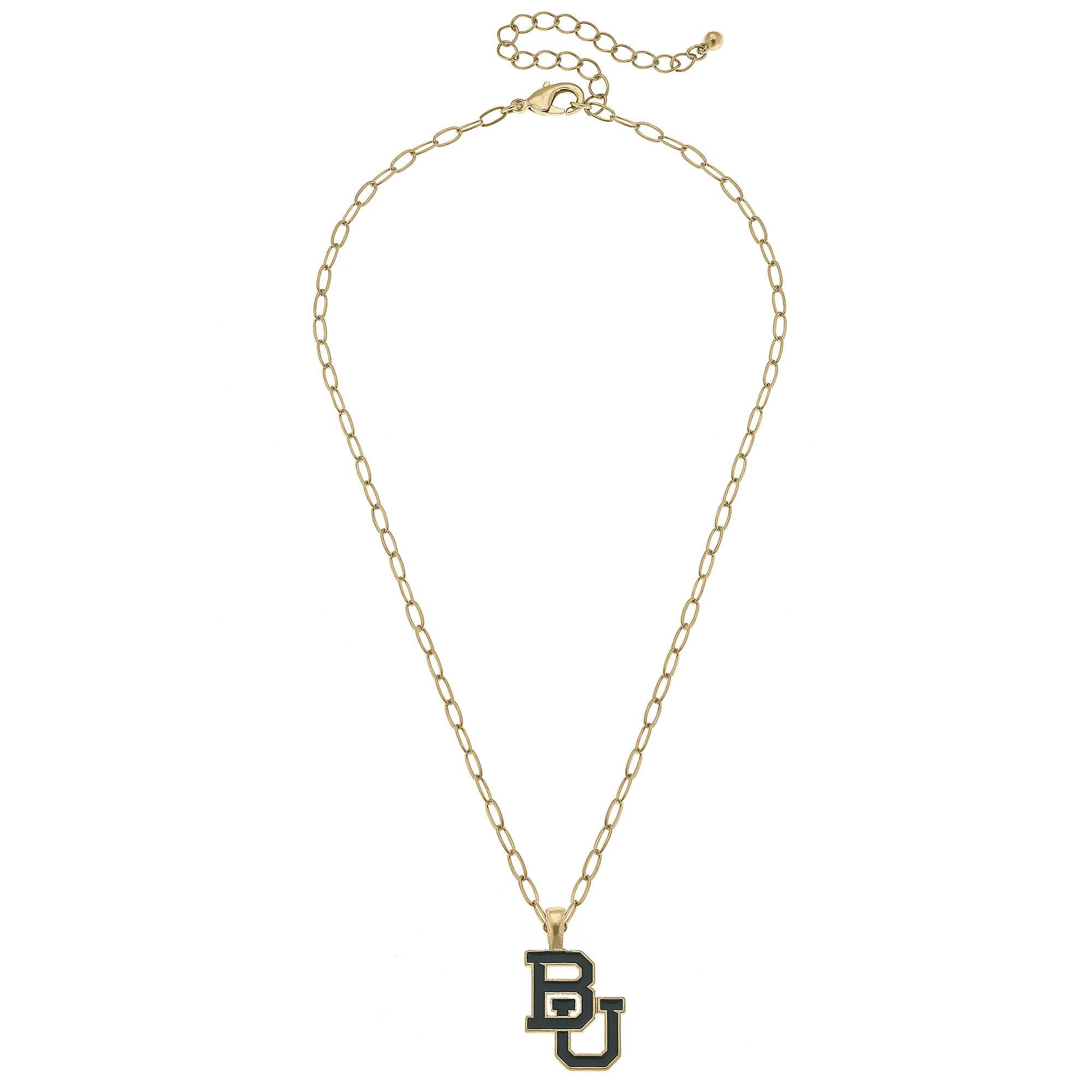 Baylor Bears Enamel Pendant Necklace in Green/Gold