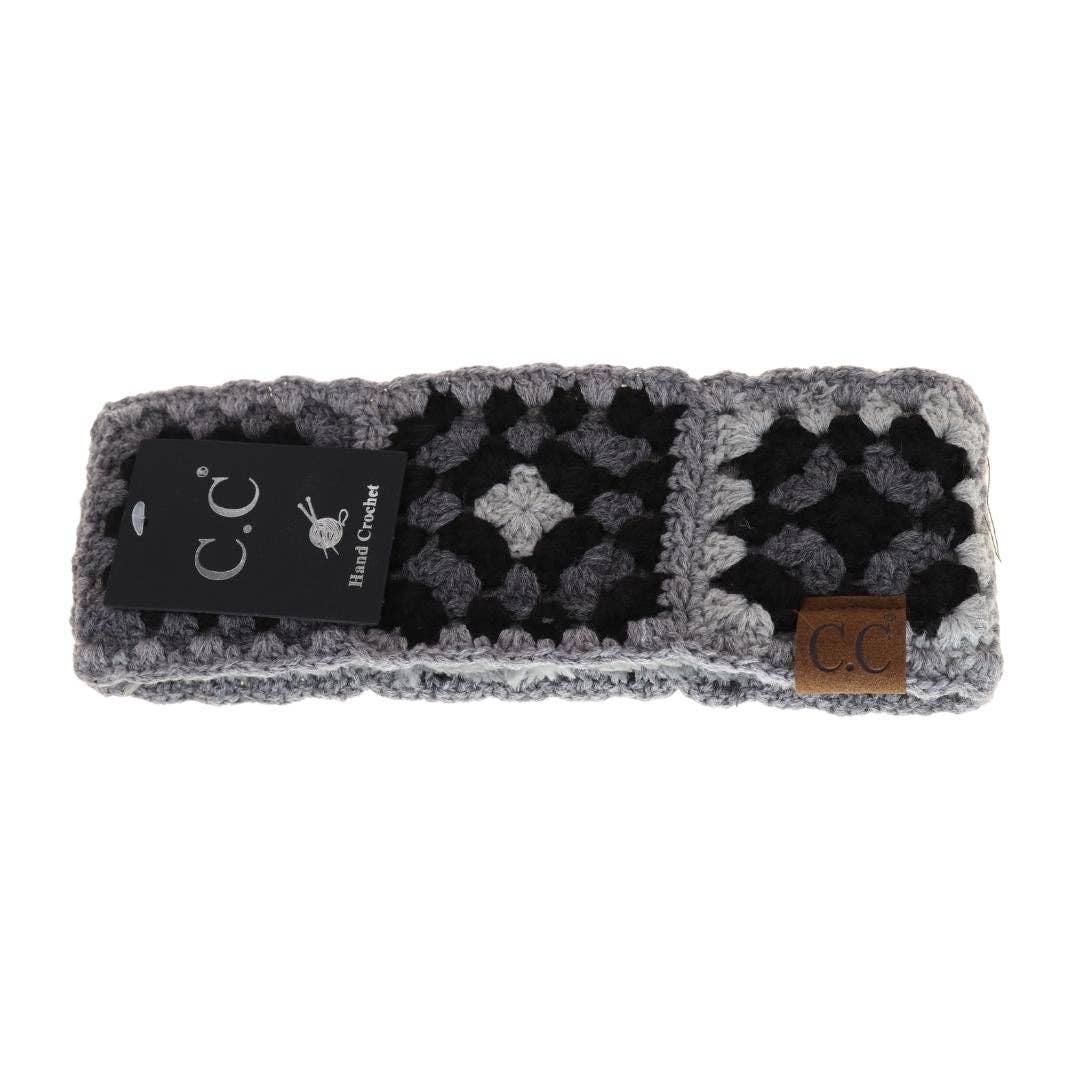 Fuzzy Lined Multi-Color Crochet Fashion Headband for Women: Beige