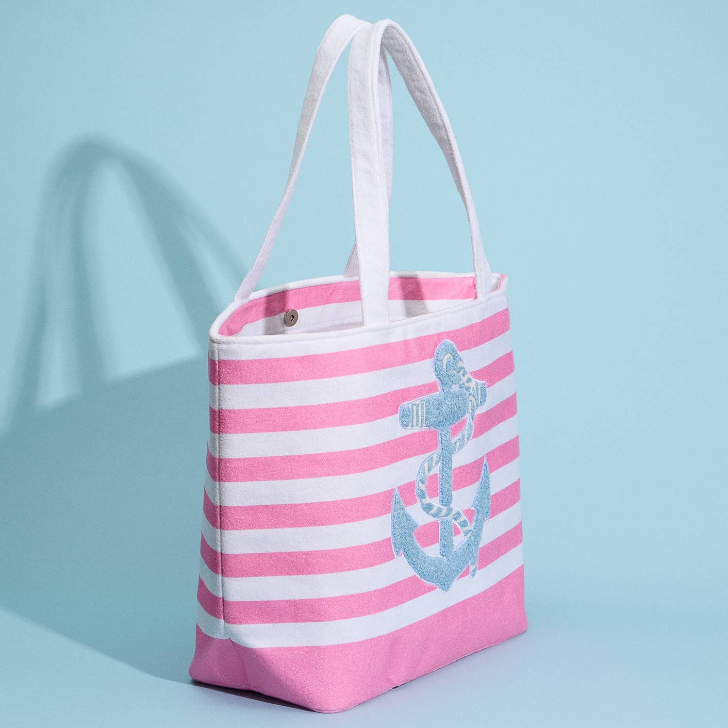 Striped Tote Bag with Anchor Design: Navy / One / 5AG78016