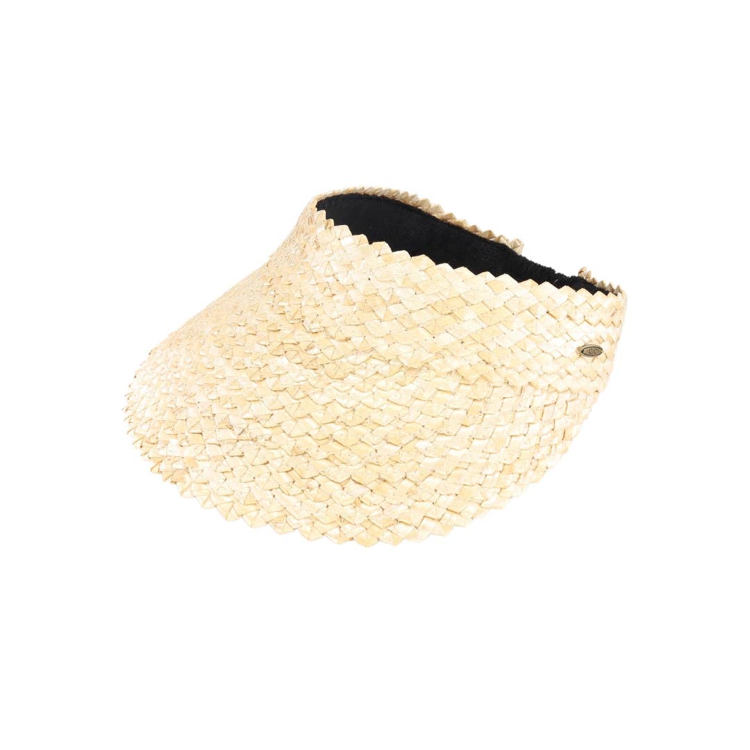 Textured Wheat Straw C.C Sun Visor SVE0053: Brown