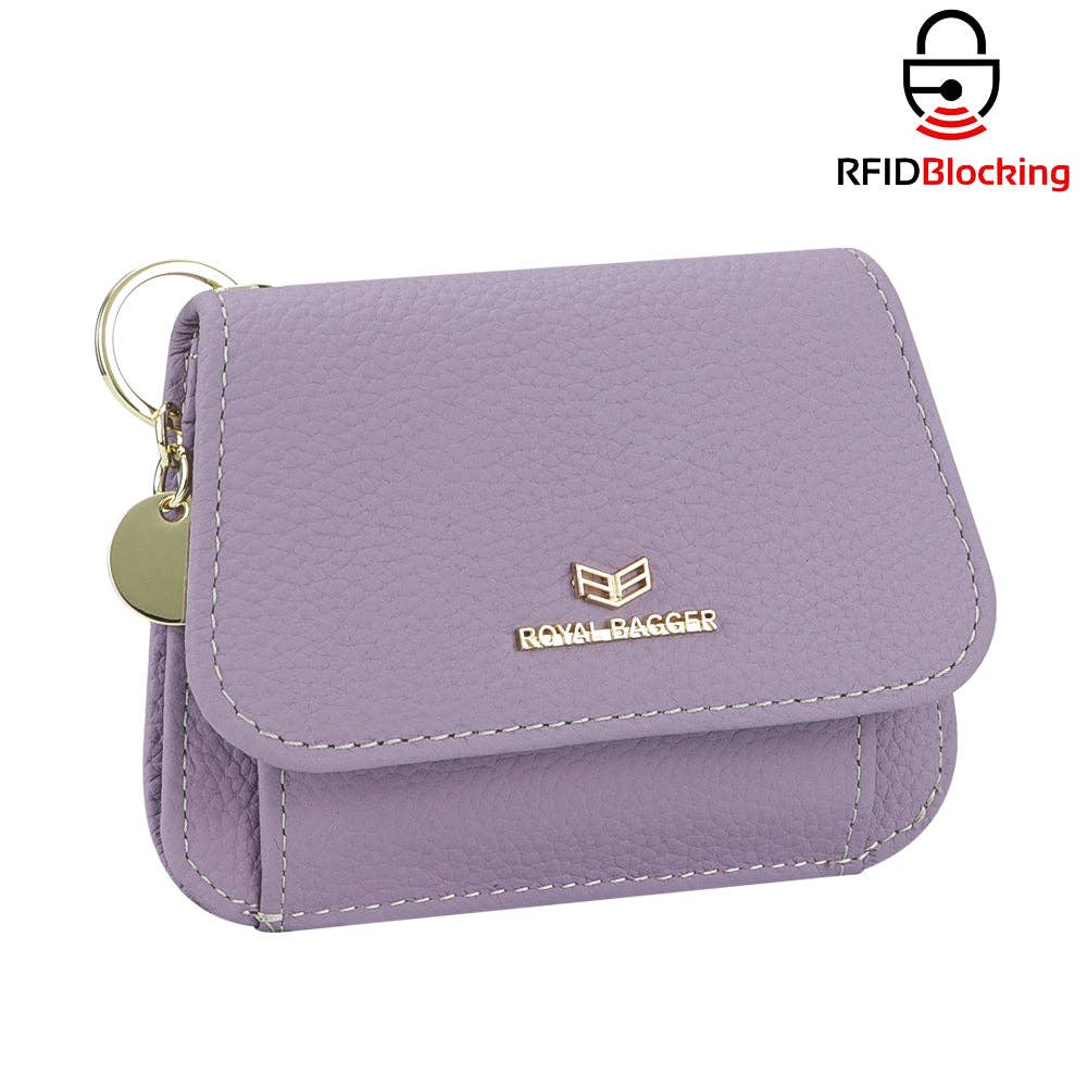 2443 Leather RFID Keychain Wallet: Brown