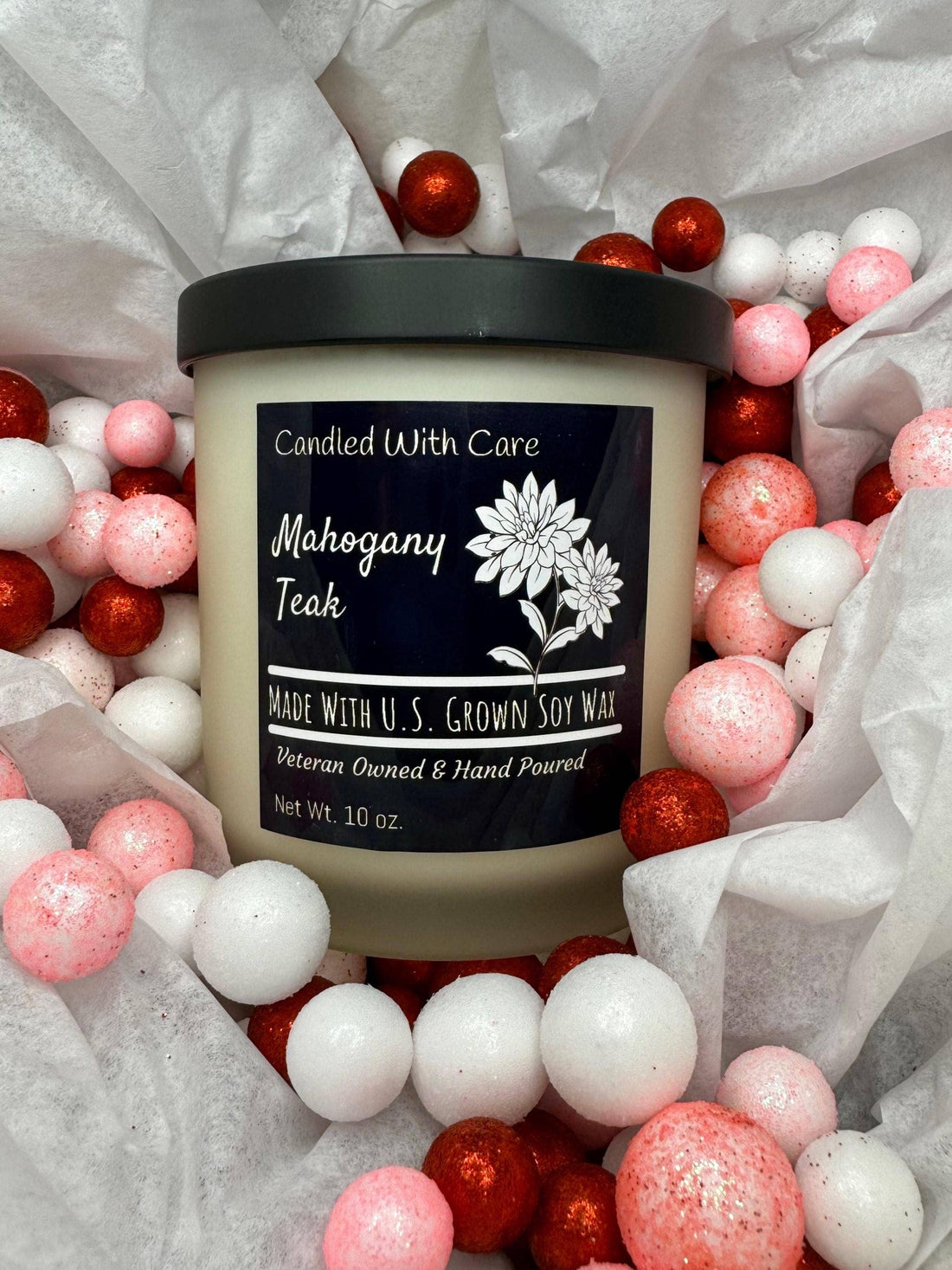 Mahogany Teak Wood Soy Wax Candle with Crackling Wick: 12.5 oz.