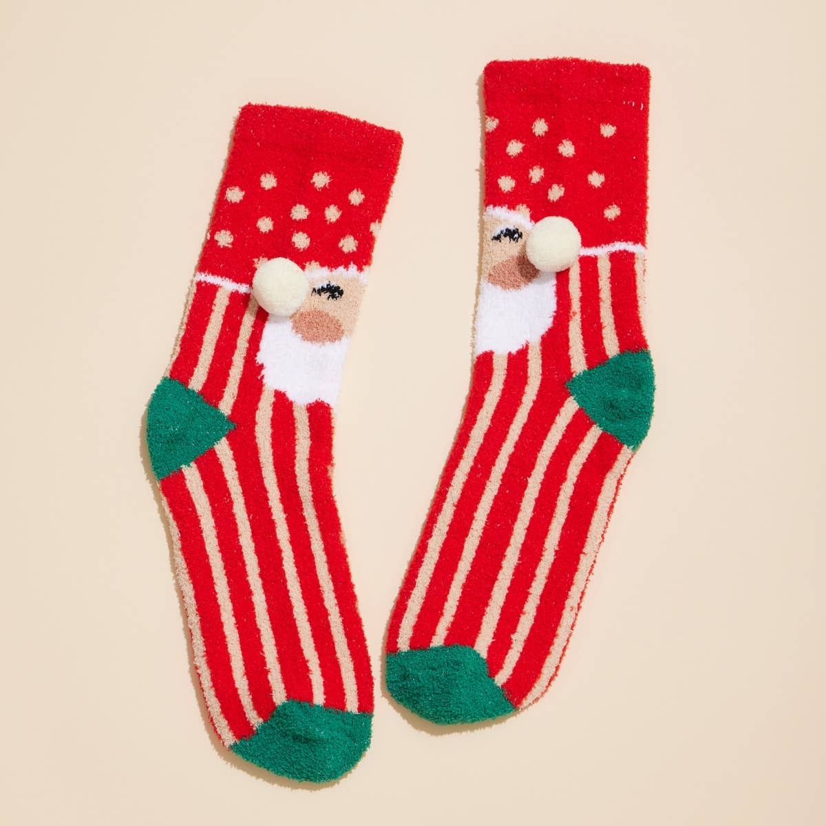 Christmas Fuzzy Socks Assorted Pack of 4: Assorted / One / 4DS98001