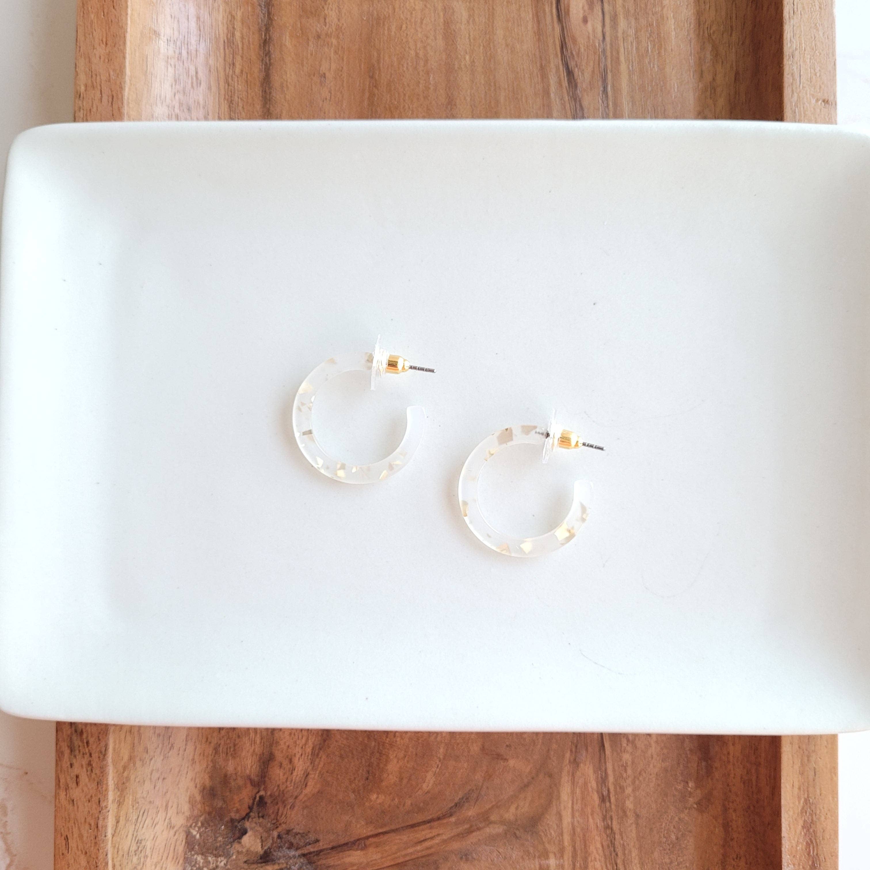 Cam Mini Hoops - Gold Flake // Earrings, Gift