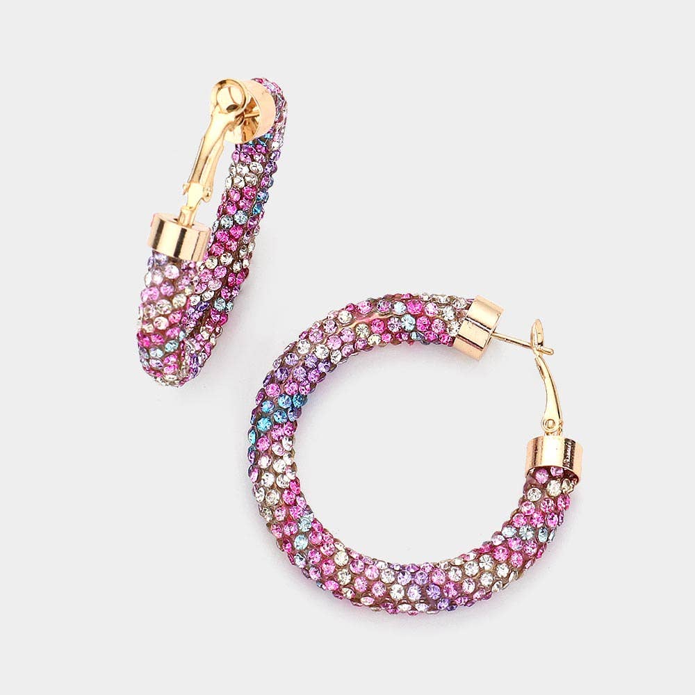Rhinestone Pave Hoop Earrings
: Rdmt