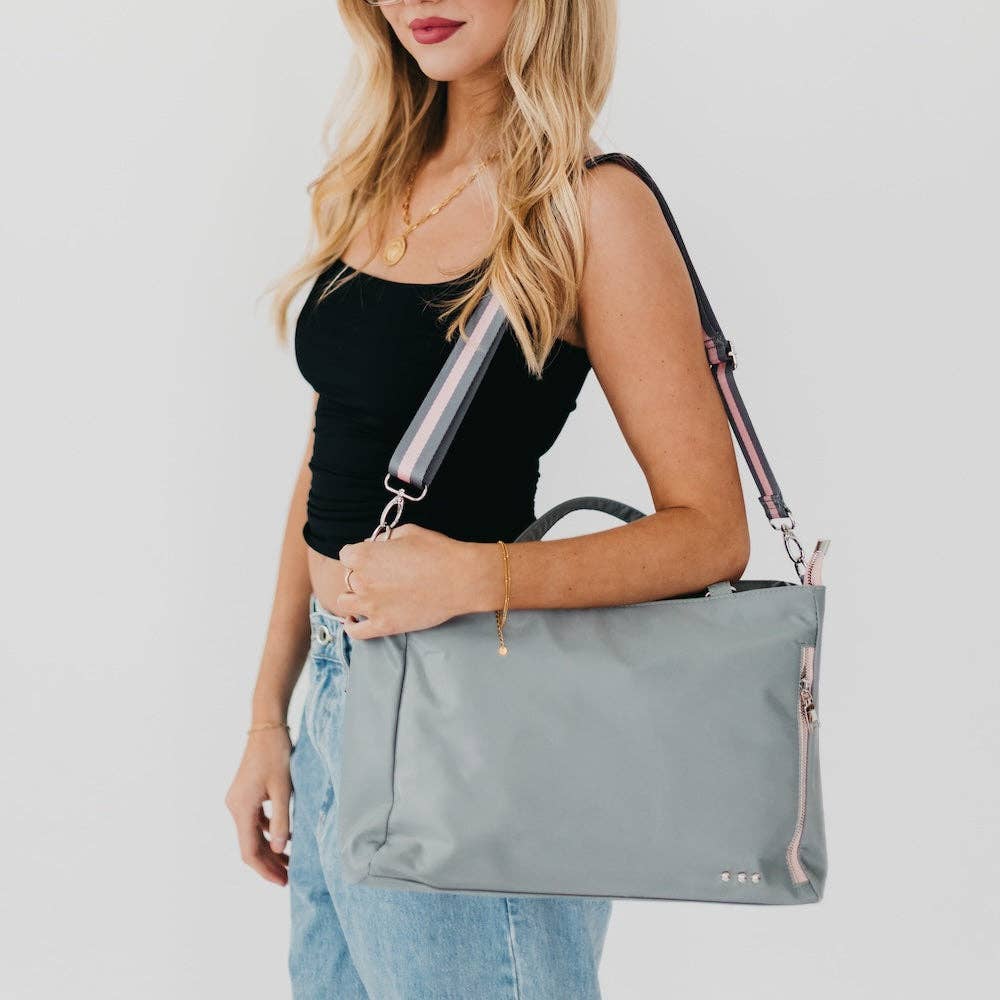 Nina Nylon Organizer Tote Bag: Navy