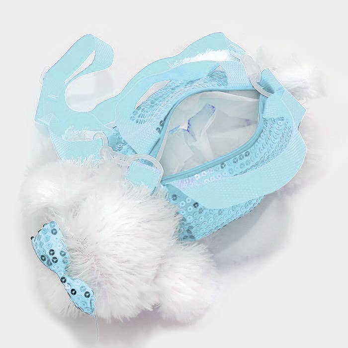 Furry Puppy Dog Doll Crossbody Bag
: Blue