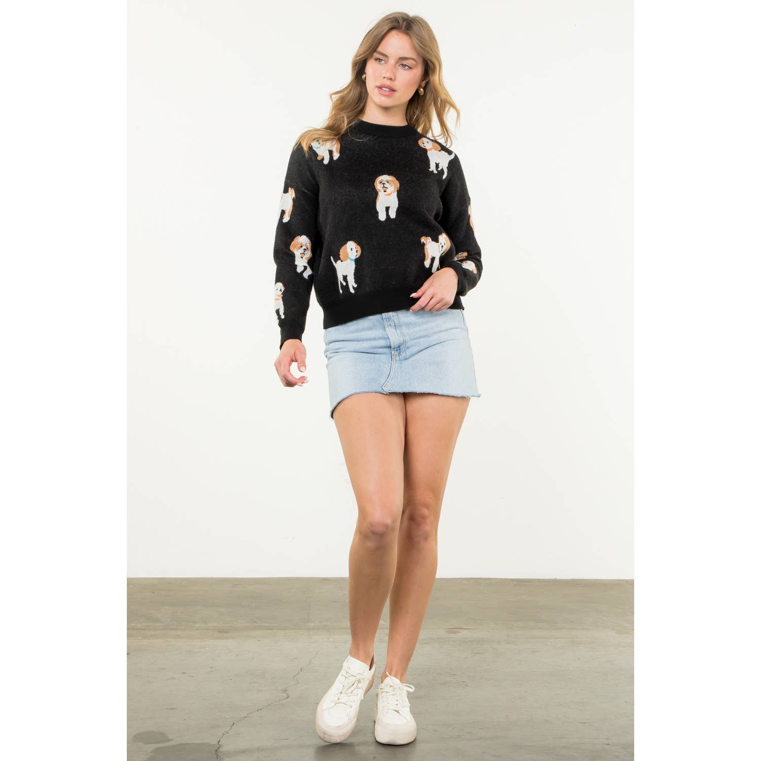 Dog Knit Sweater: BLACK