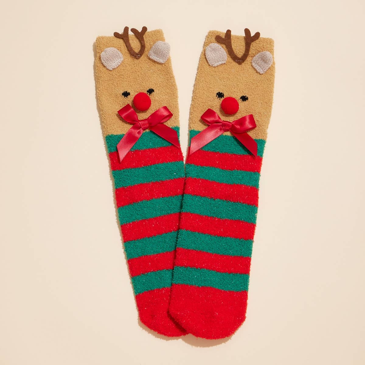 Christmas Fuzzy Socks Assorted Pack of 4: Assorted / One / 4DS98001