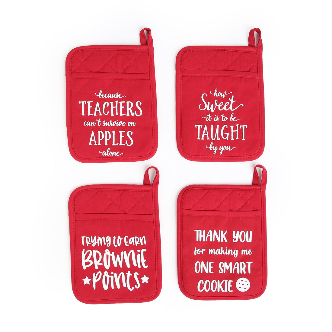 Teacher Pot Holder Gift - Smart Cookie: Red / Thank You for Making Me One Smart Cookie