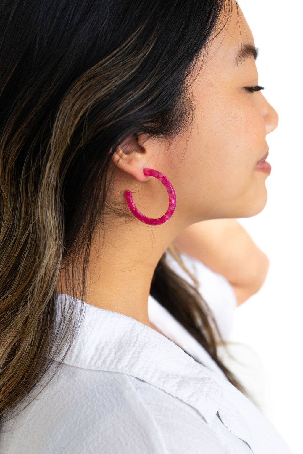 Camy Hoops - Raspberry // Earrings, Jewelry, Gifts