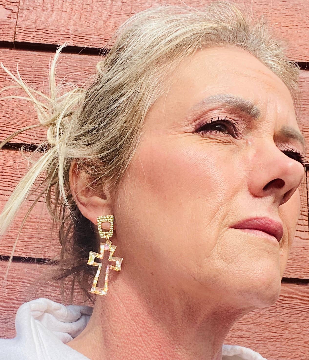 EASTER CRUCIFIX CHUNKY GLITTER EAR CANDY