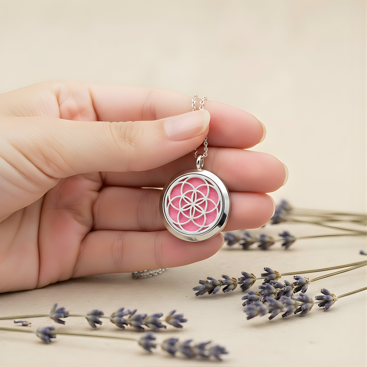 Flower of Life Essential Oil Diffuser Necklace