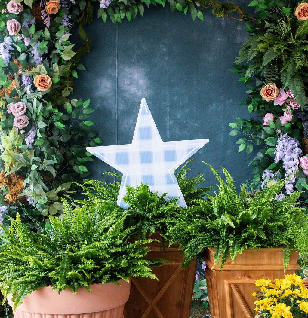 Gingham Star Garden Stake Extra Large Red