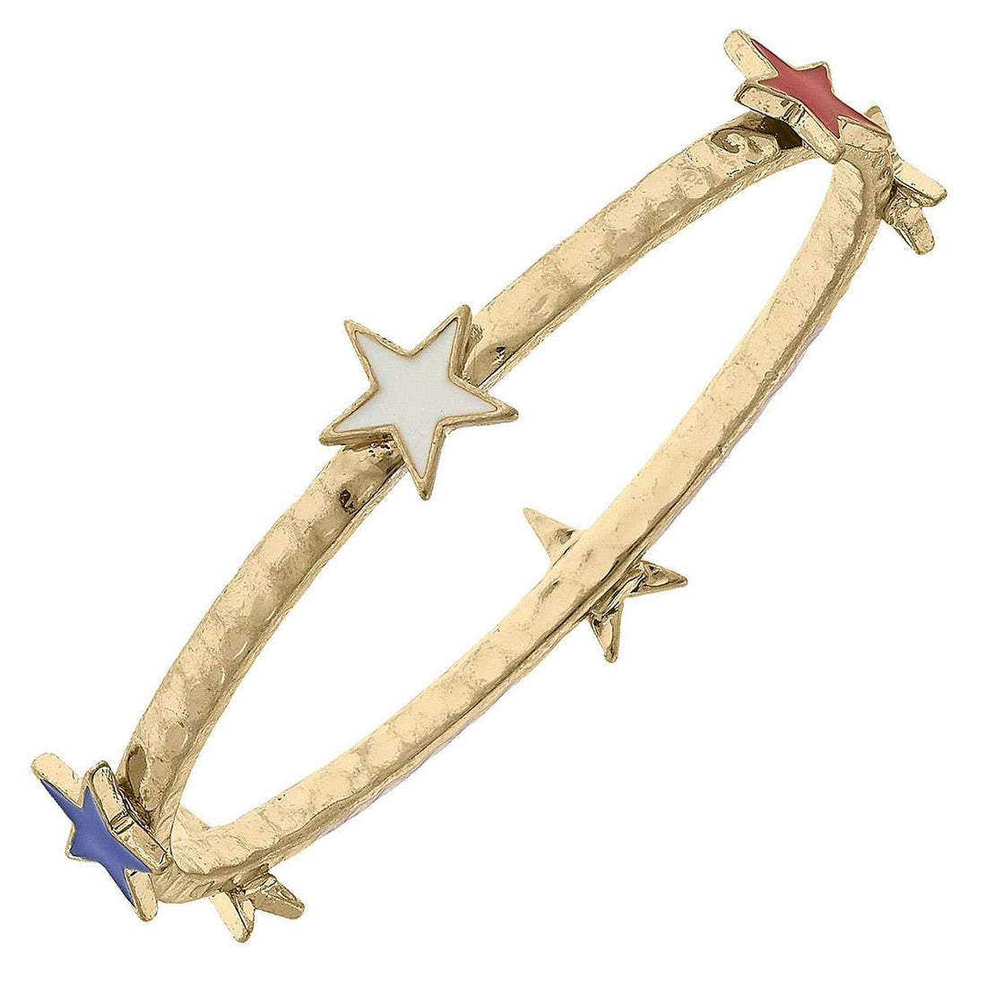 Americana Enamel Stars Bangle in Red, White & Blue by Canvas Style