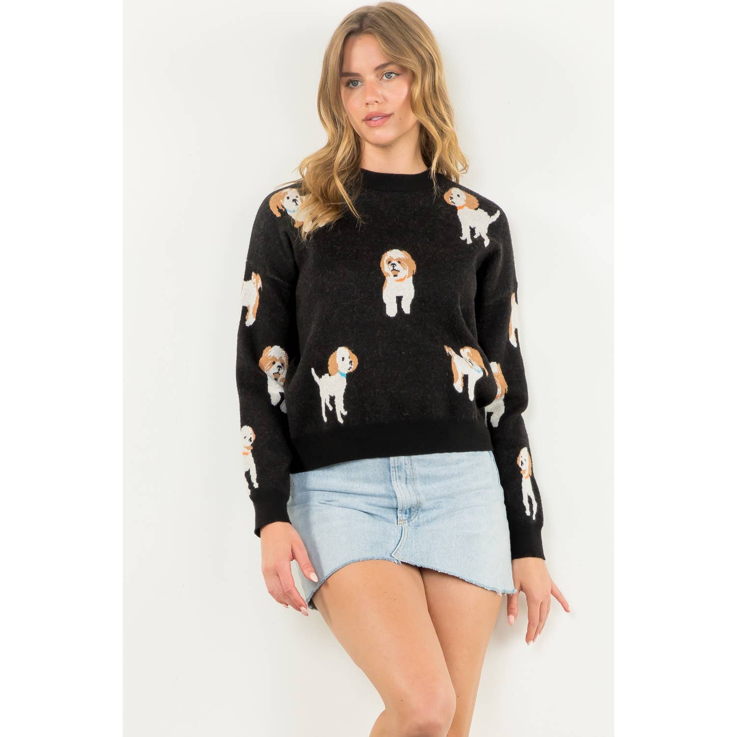 Dog Knit Sweater: BLACK