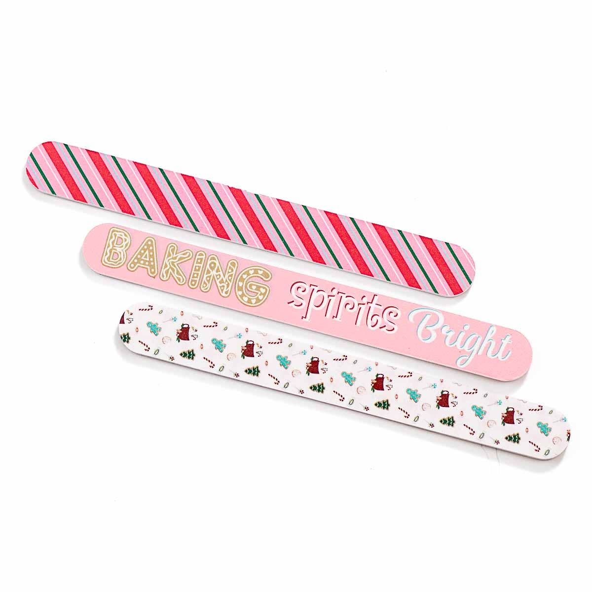 Baking Spirits Bright Nail Files Pink/Multi 7x1x.16 Set of 3