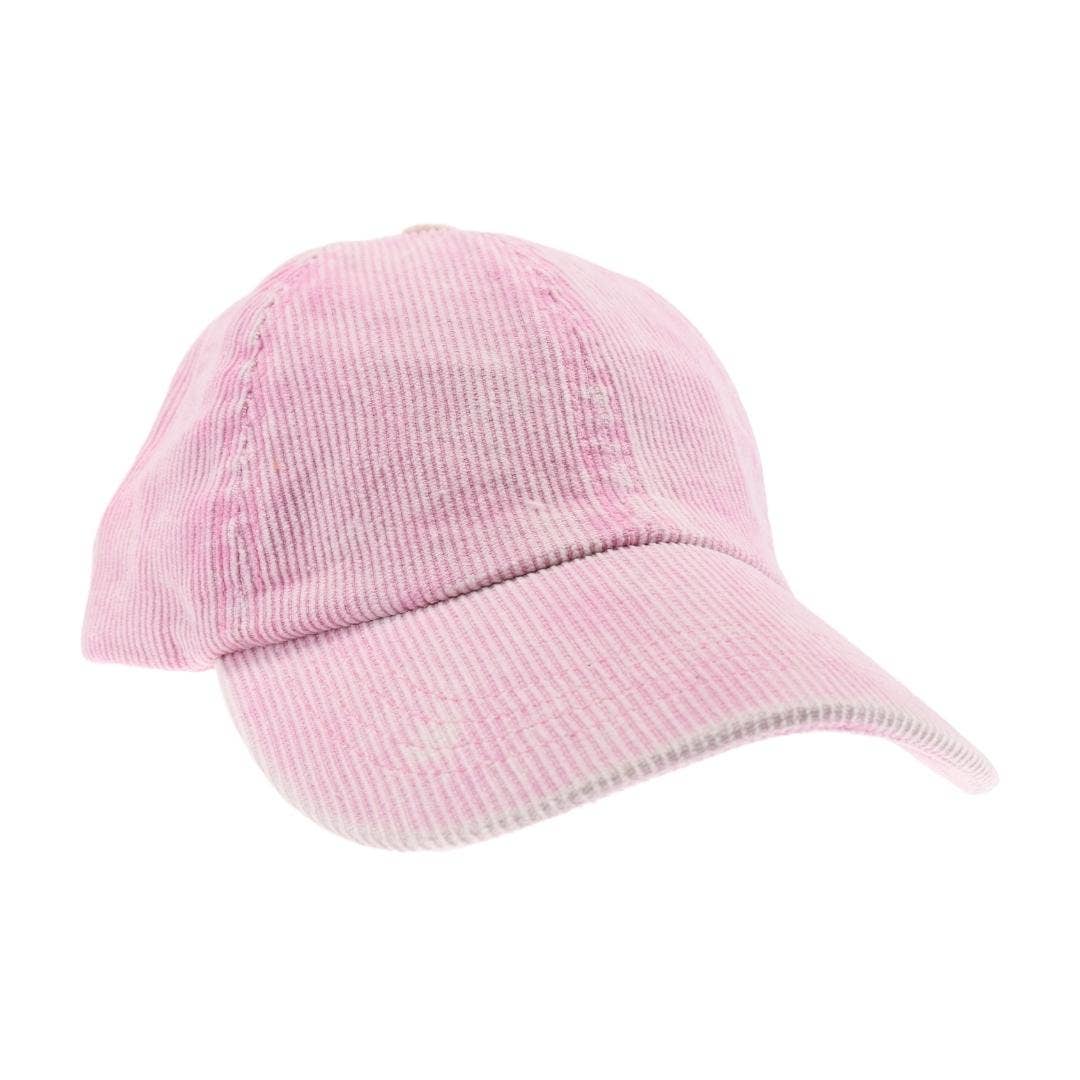 Stonewashed Corduroy Criss Cross High Pony C.C Ball Cap BT10: Black