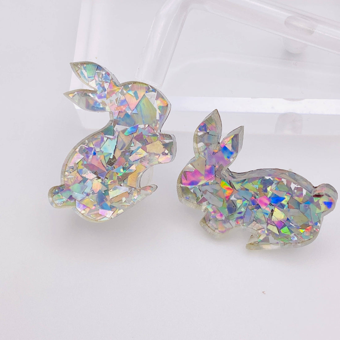 ELEGANT BUNNY GLAMOUR EASTER STUD EARRINGS
