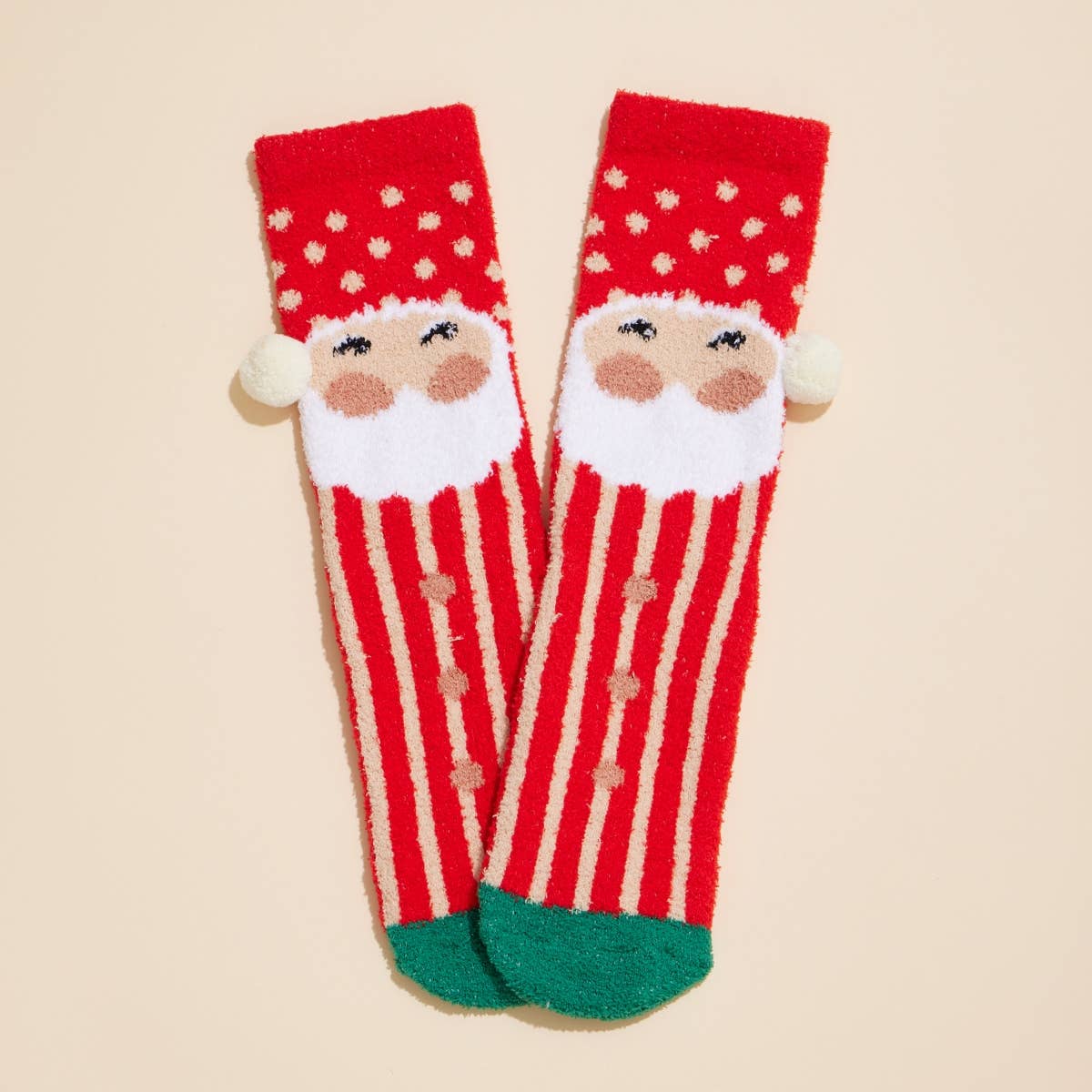 Christmas Fuzzy Socks Assorted Pack of 4: Assorted / One / 4DS98001