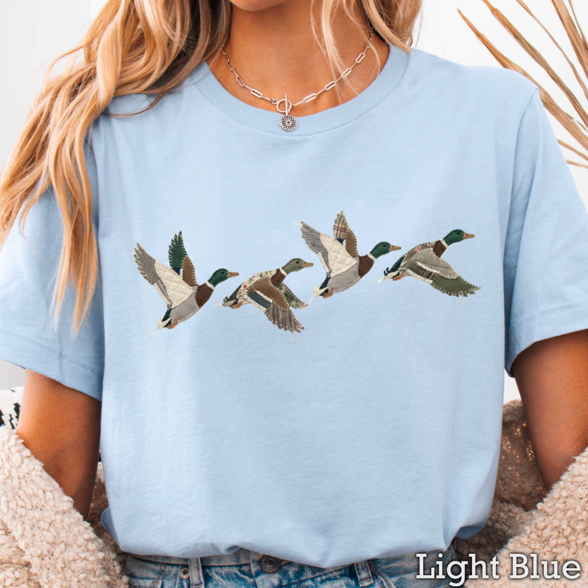 Patchwork Mallard Duck Graphic T-Shirt | Gildan : White / 2XL