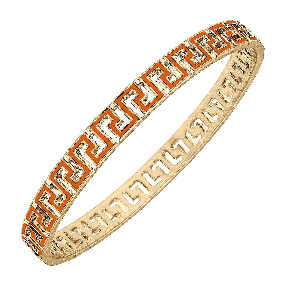 Canvas Style: Ryan Game Day Greek Keys Enamel Bangle: Burnt Orange