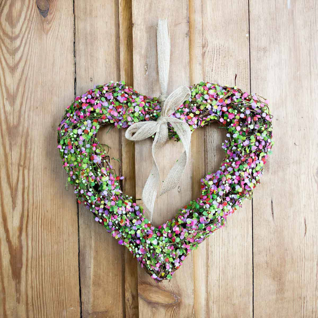 Celebration Heart Decor Pink/Purple/Green 12x12