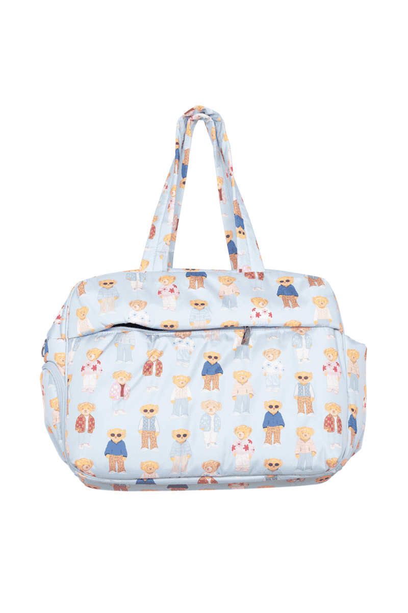 Teddy Bears Duffle Weekender Bag: Light Blue KATYDID