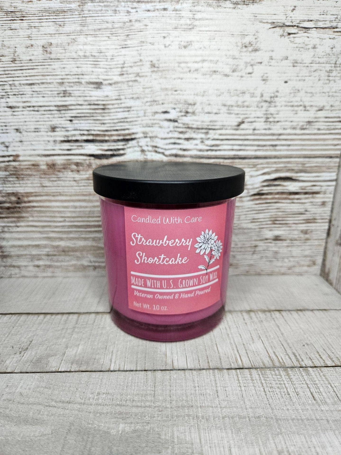Strawberry Shortcake Scented, Soy Wax Candle with Wood Wick: 12 oz.