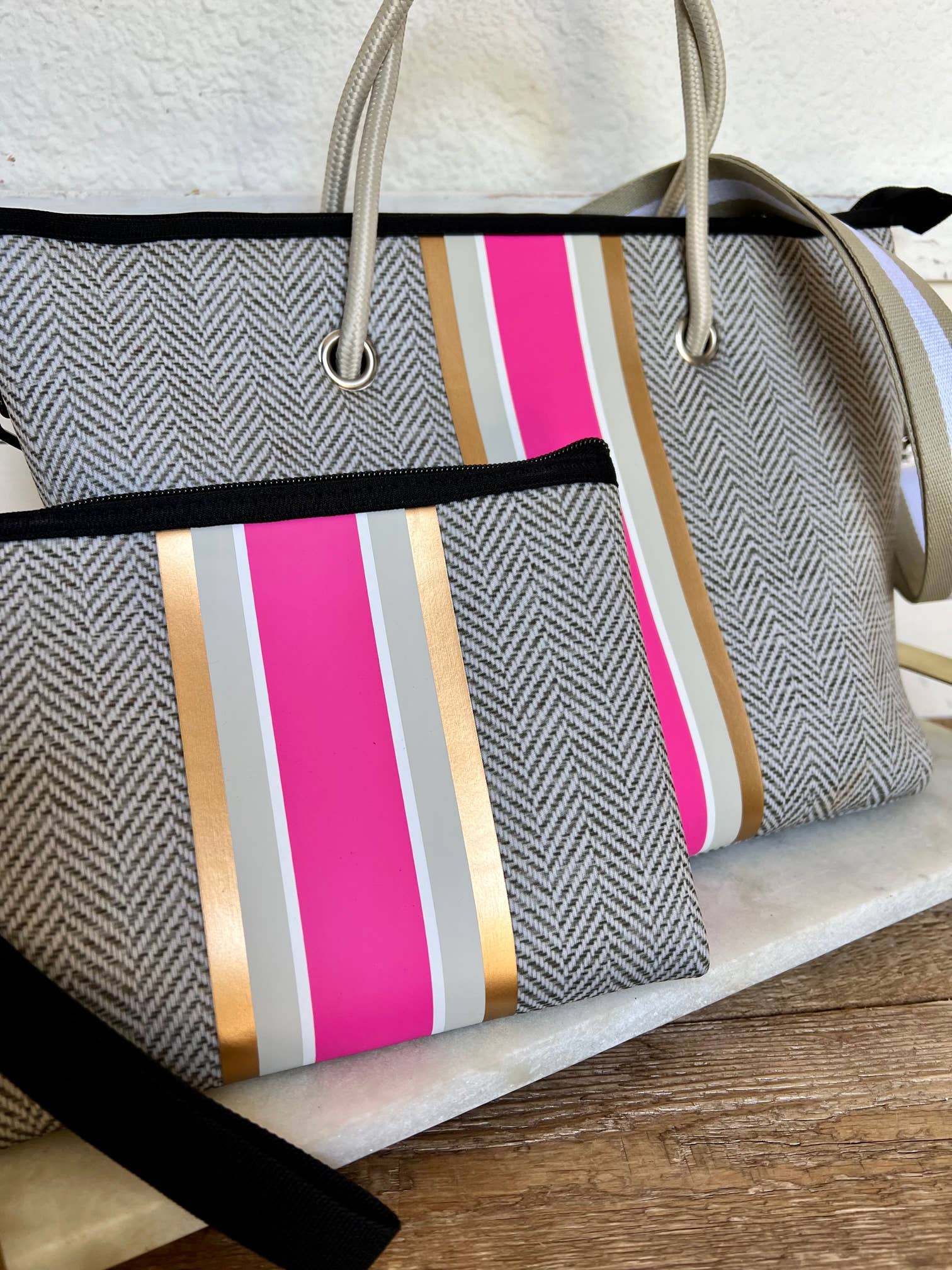 The Cathy Mini Neoprene Tote and Wristlet | shoptaylorgray