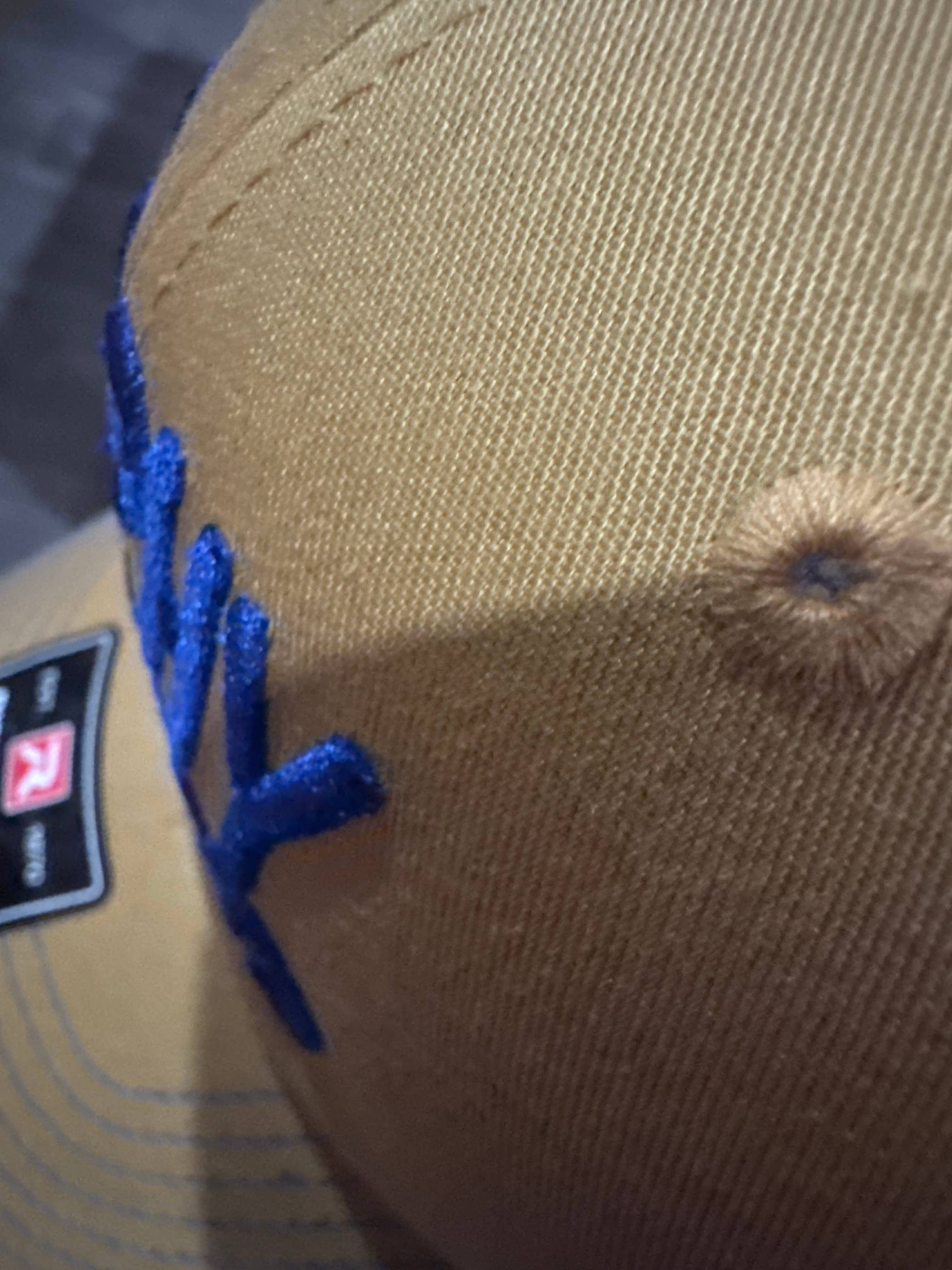 Trophy Husband Embroidered Hat for Husbands, great wedding, engagement gift: Tan and Blue (No Rope)