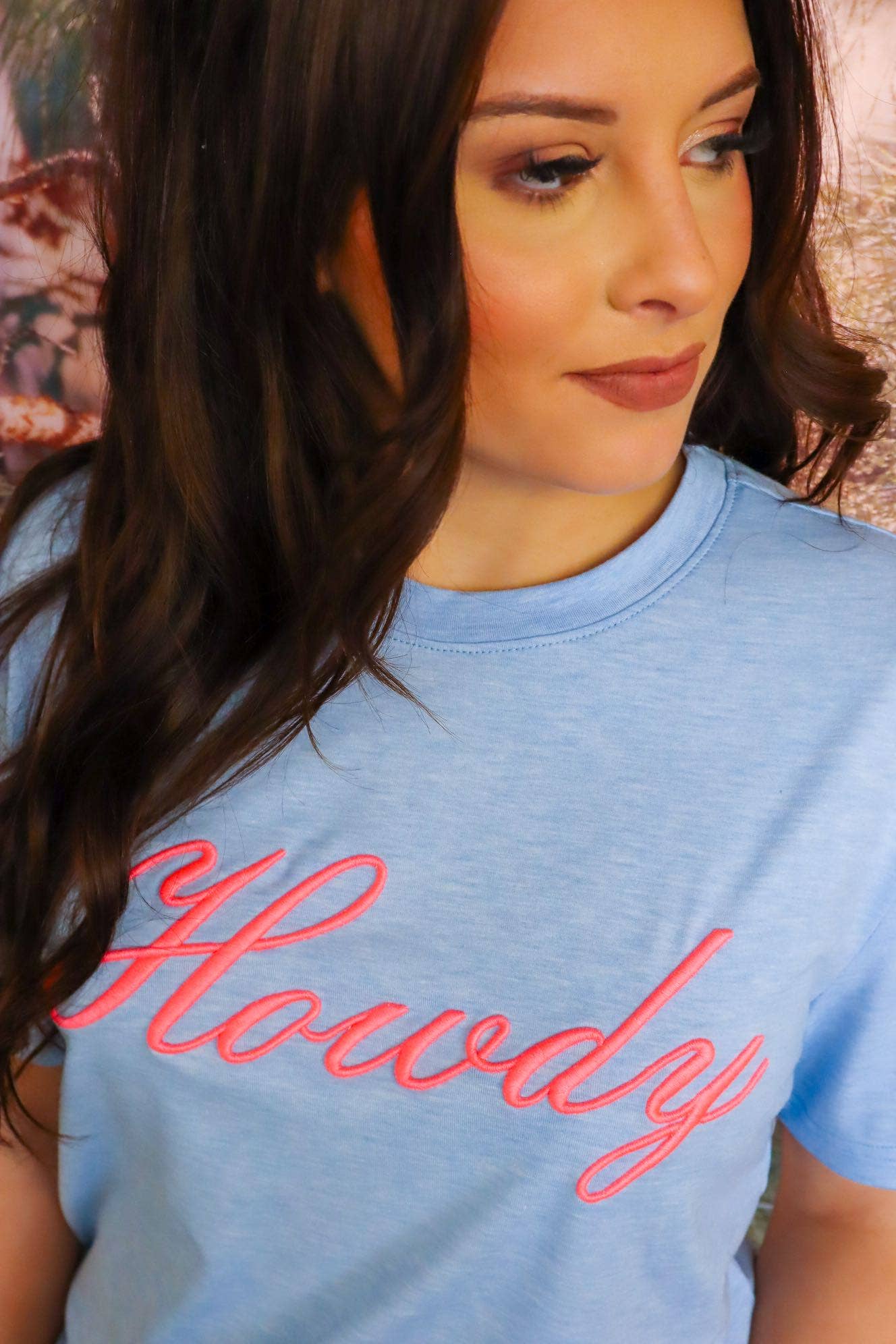 MK262 HOWDY Super Soft Raised Embroidered Tee: BLUE / 3XL