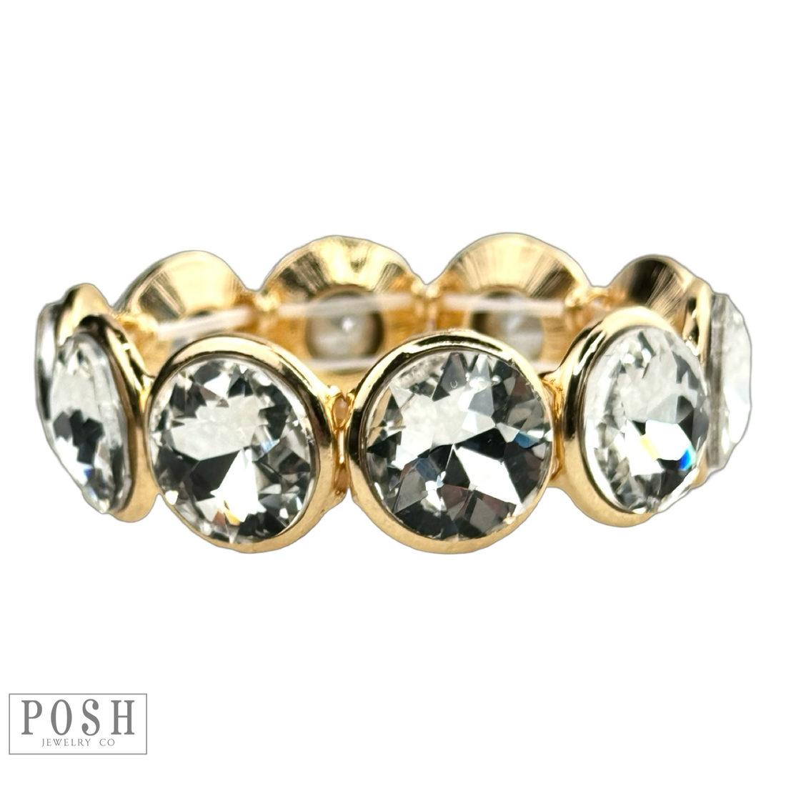 Round rhinestone bracelet: Gold