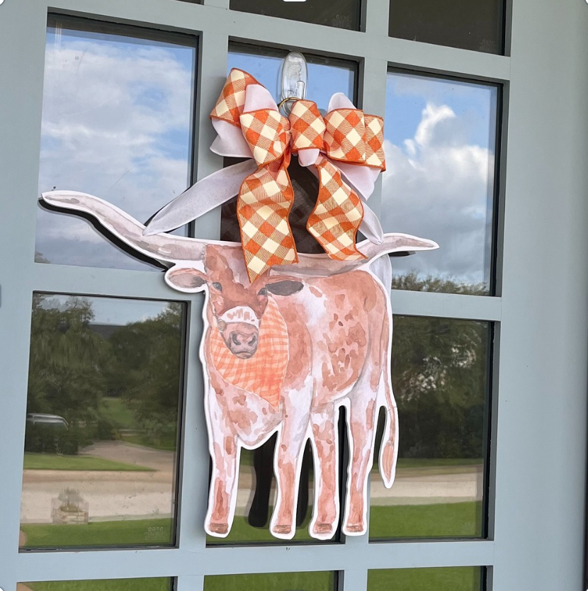 Texas Longhorn- Door Hanger: Yes- Please Include the Bow