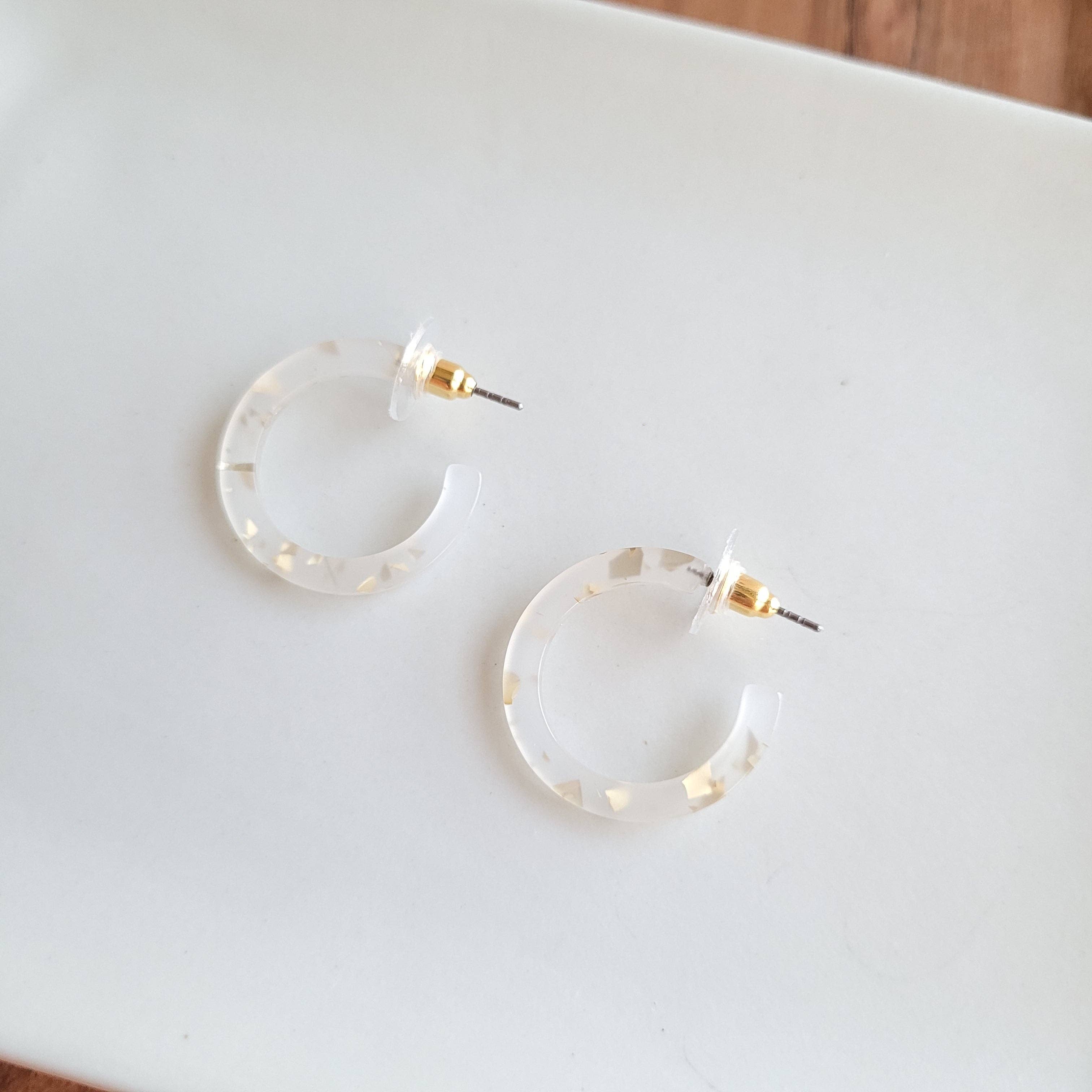 Cam Mini Hoops - Gold Flake // Earrings, Gift