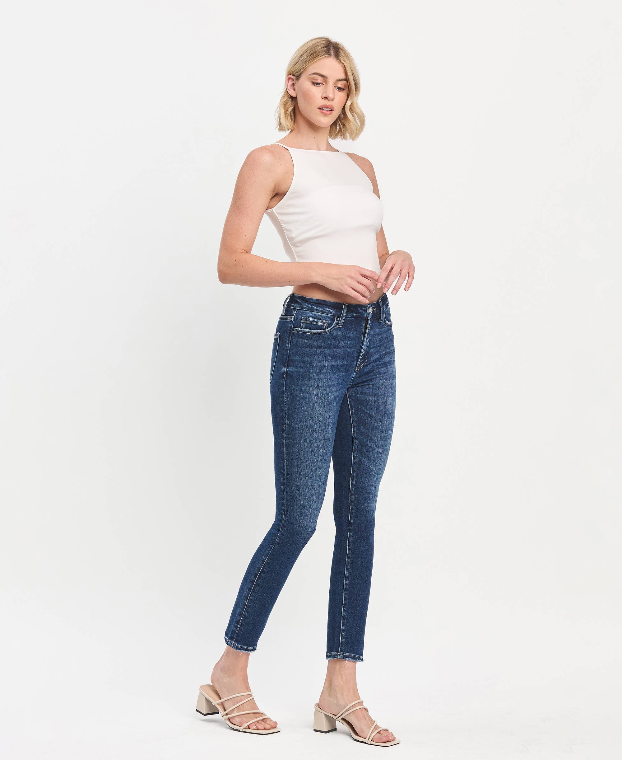 TUMMY CONTROL HIGH RISE SEAMLESS WB SKINNY JEANS LV1445: EULOGIZE / 25
