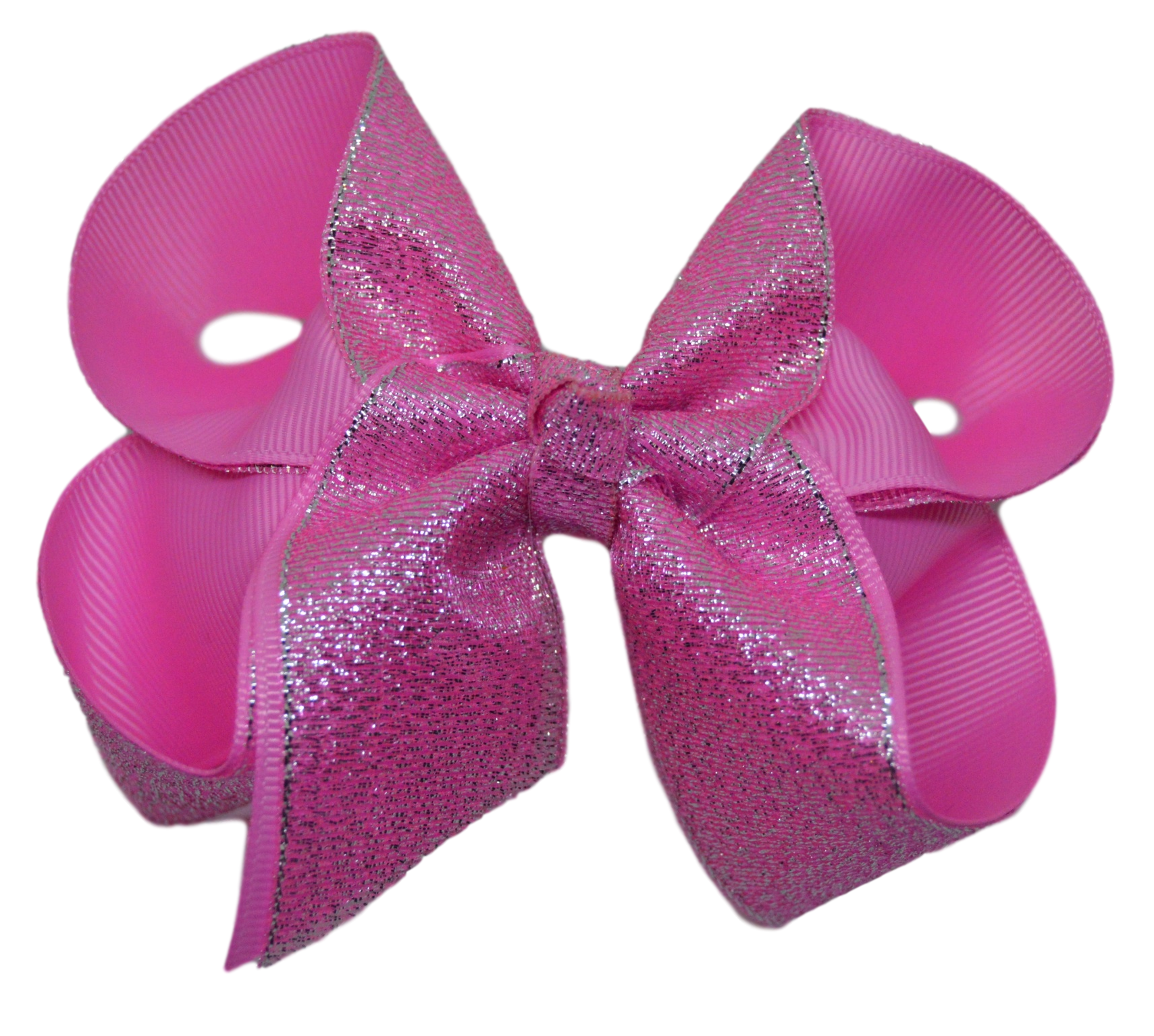 Hot Pink Glitter Bow ( DOES NOT FLAKE ) : Nylon Headband / 5 inch