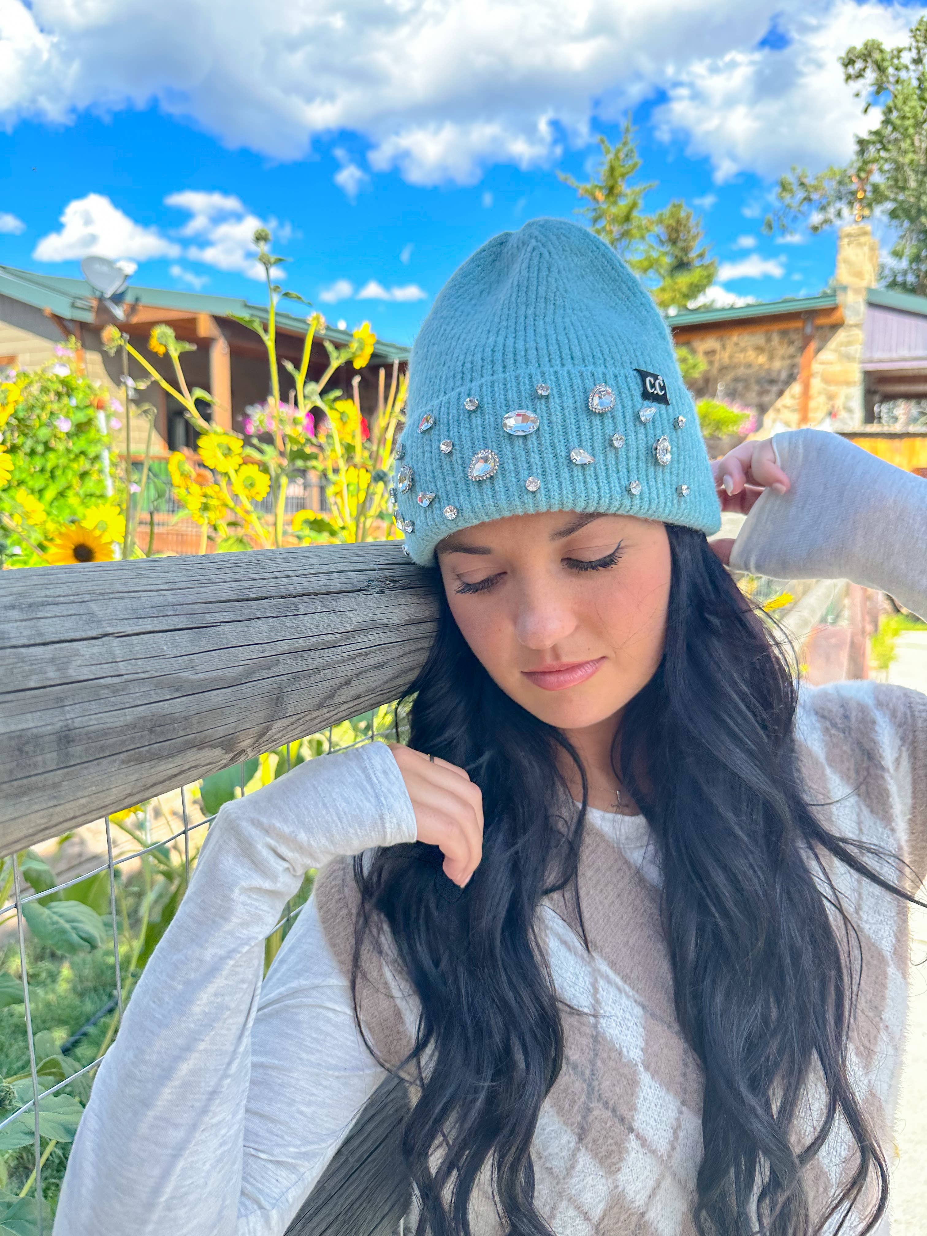 Rhinestone Charm Cuff C.C Beanie HTE0011: Camel